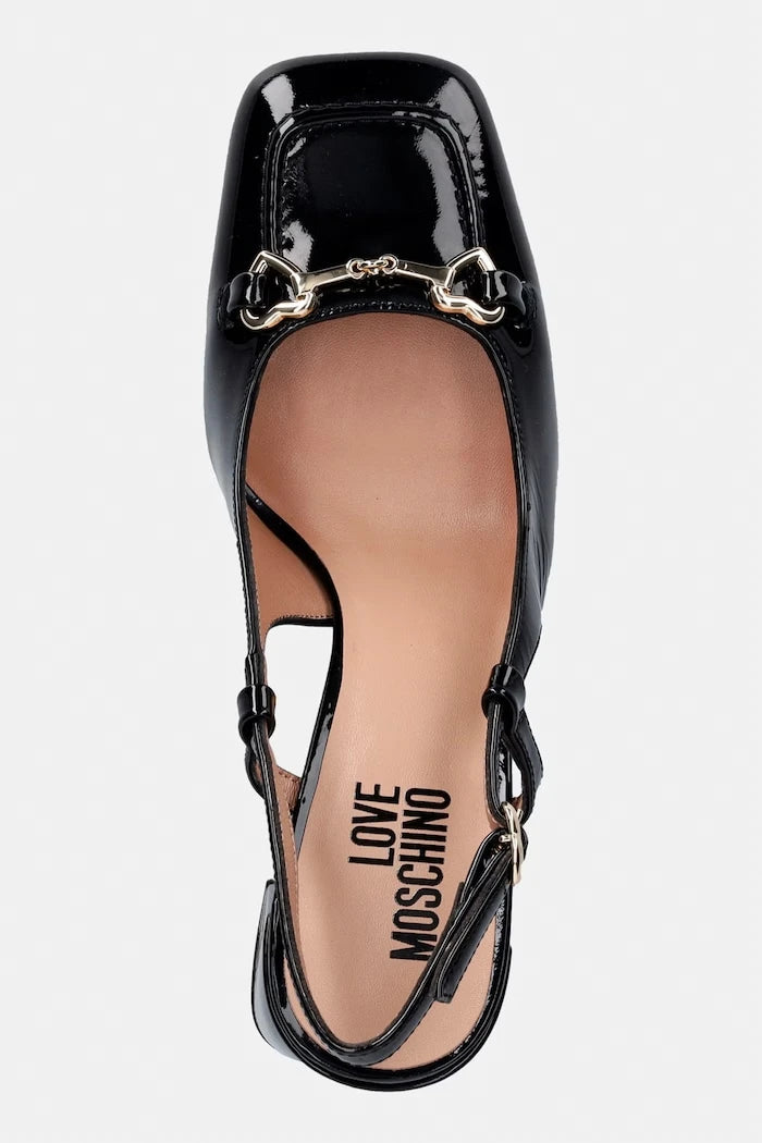 Love Moschino kalın topuklu deri ayakkabılar