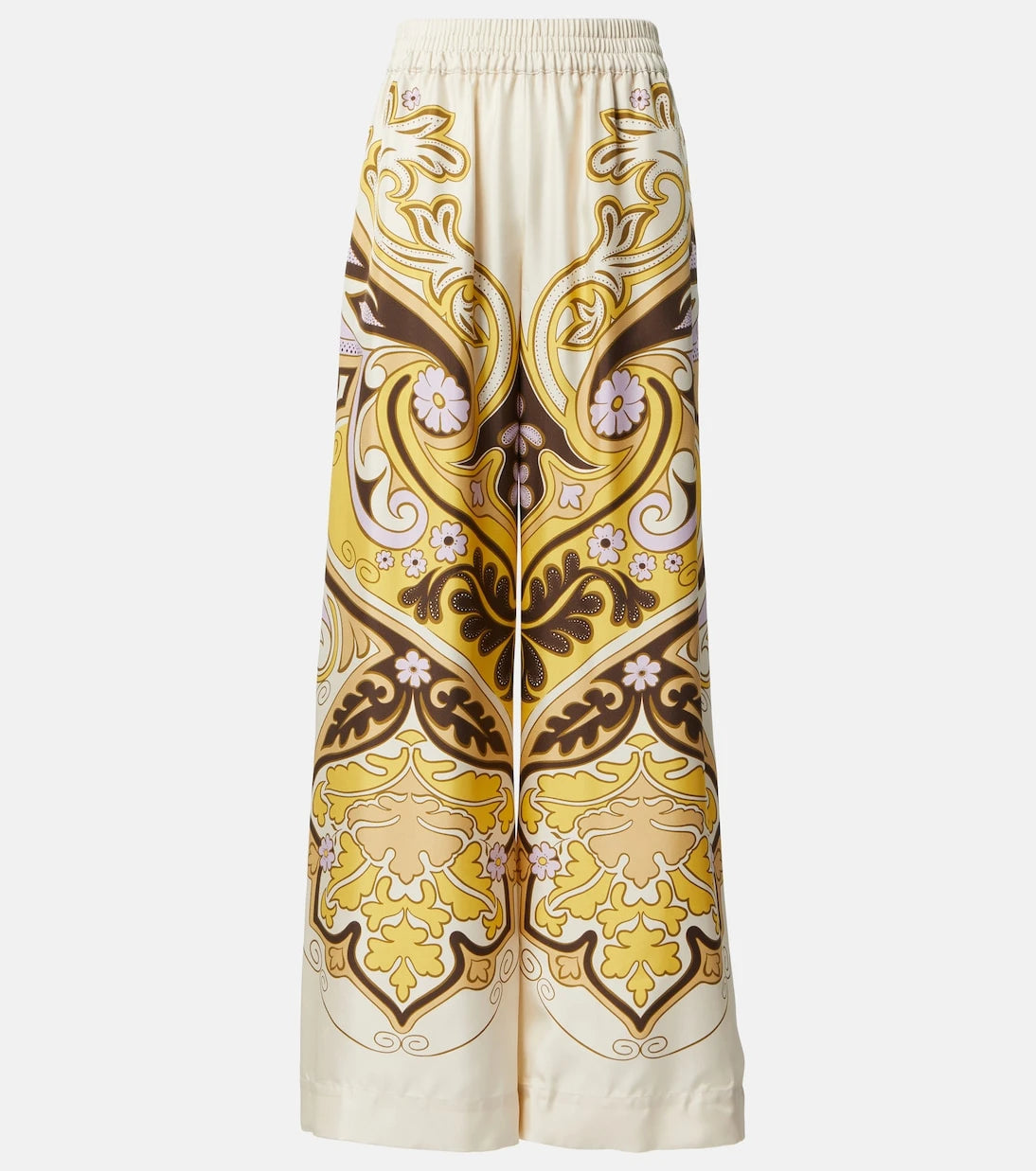 La DoubleJ - Spells Placée printed silk twill palazzo pants