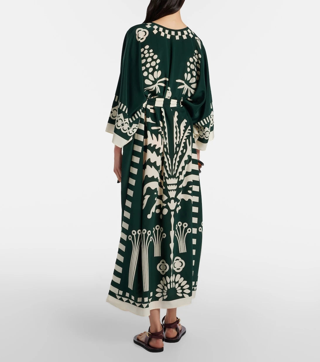 Eres - Belted printed silk kaftan