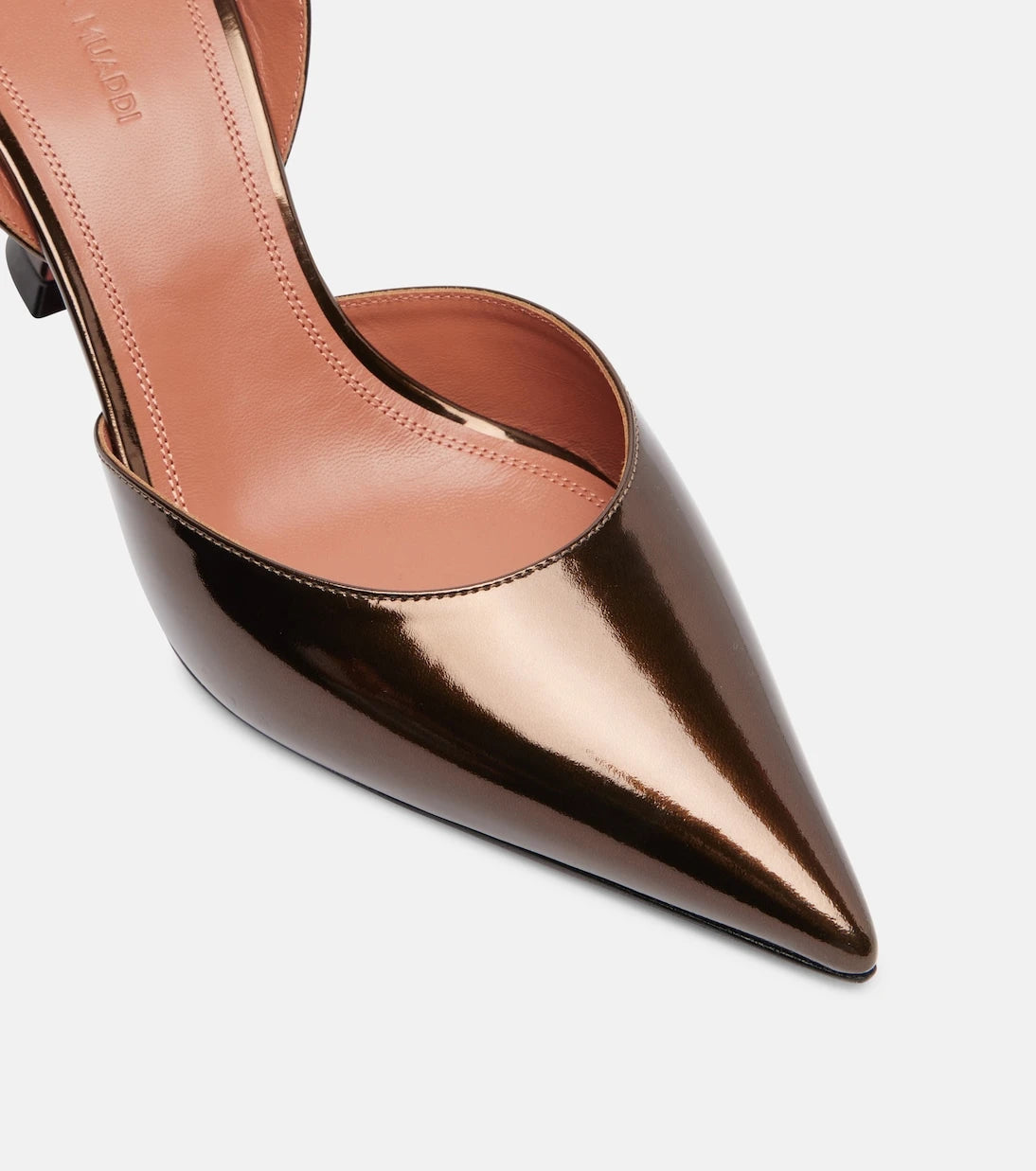 Amina Muaddi - Holli 70 mirrored leather slingback pumps