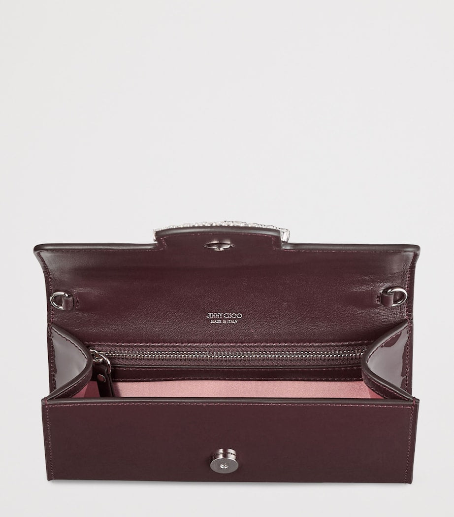 Jimmy Choo Burgundy Bing Patent Leather Wallet-On-Chain