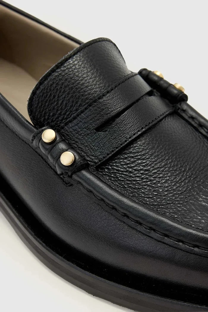 AllSaints мокасини дамски от кожа Bloom Stud Loafer