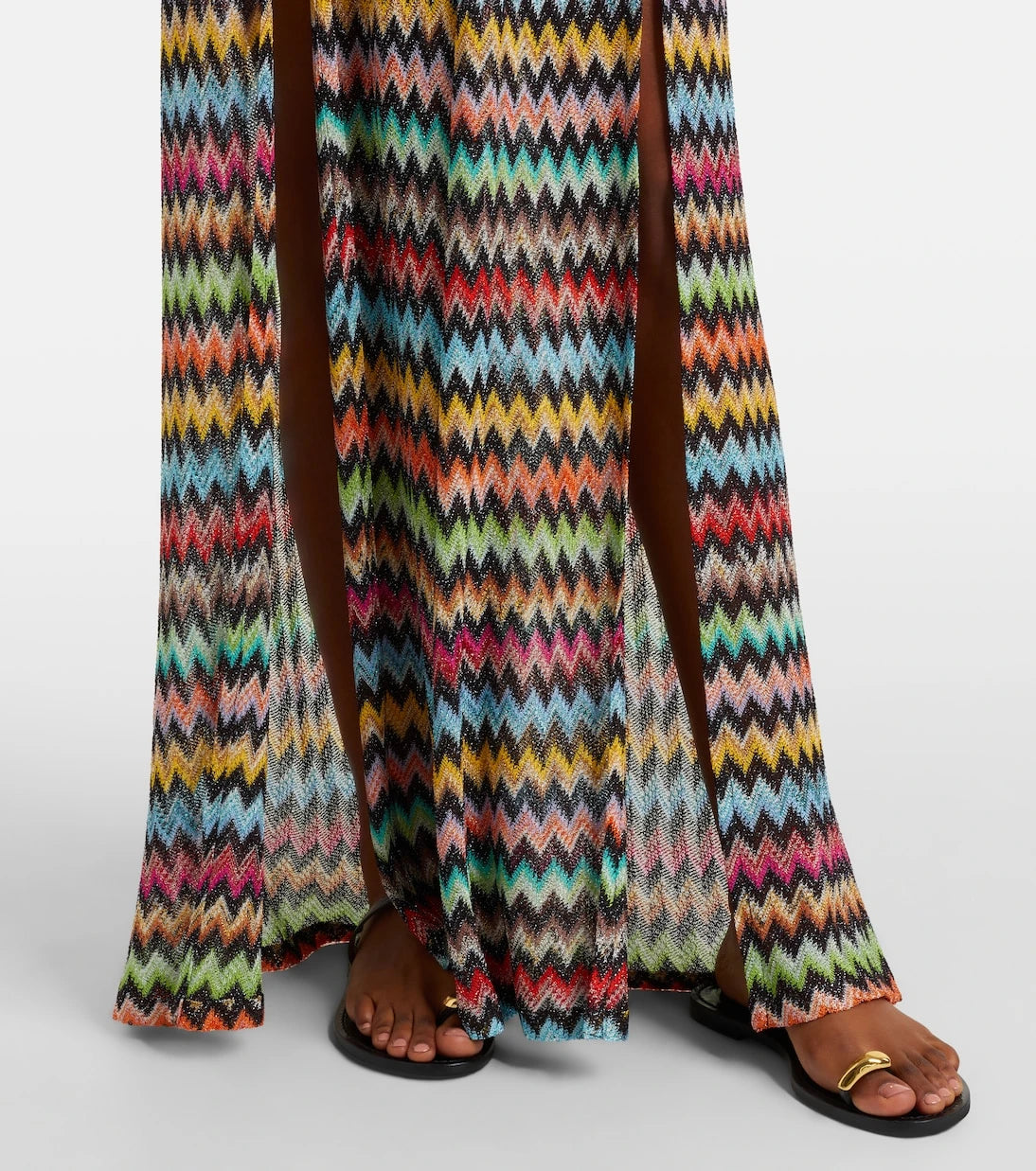 Missoni - جمبسوت لاميه مفتوح الظهر بنقشة متعرجة