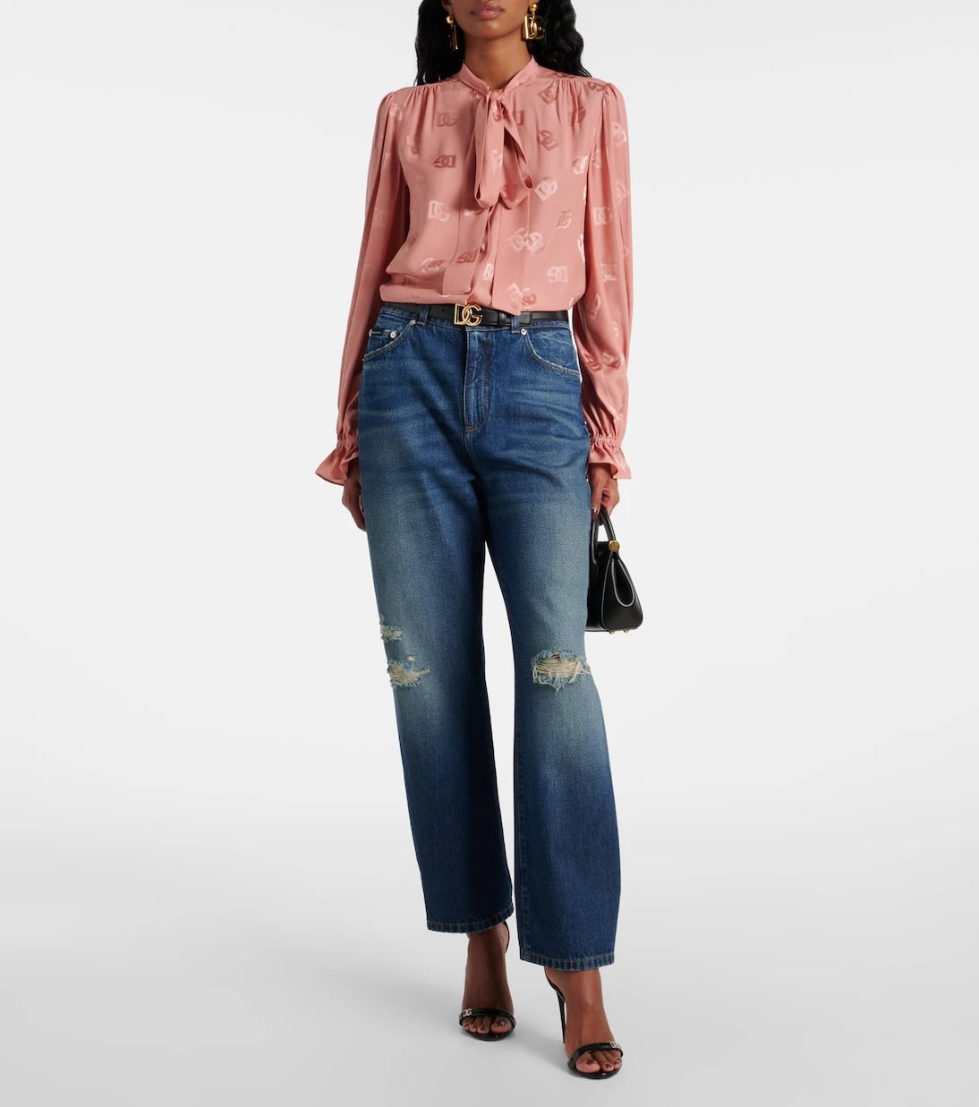 Dolce&Gabbana - جينز ممزق بقصة مستقيمة
