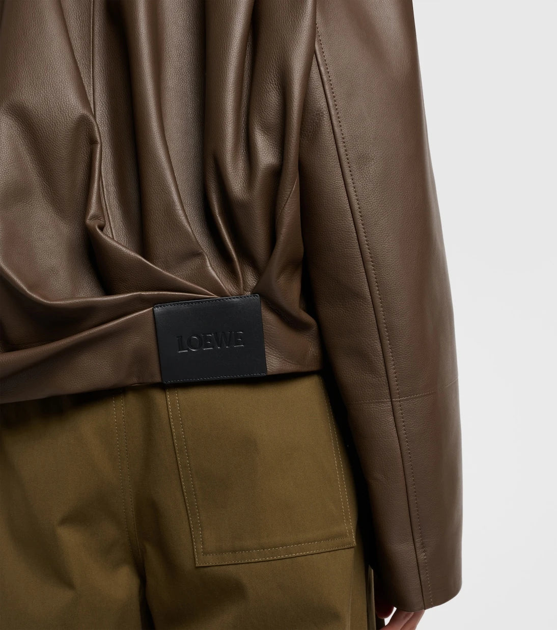 Loewe - جاكيت جلدي درابيه