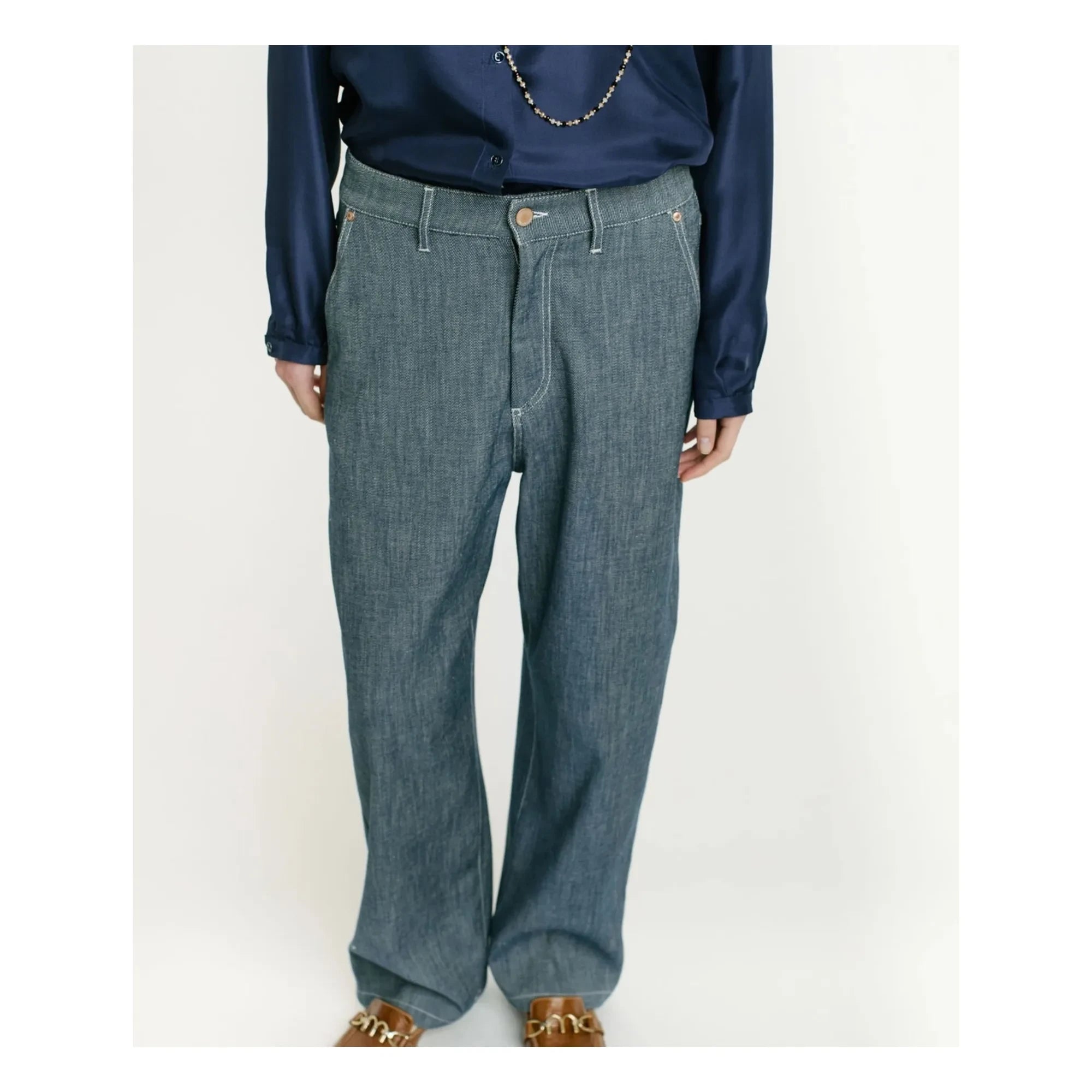 Momoni - Jean Fucsia Bis | Denim blue