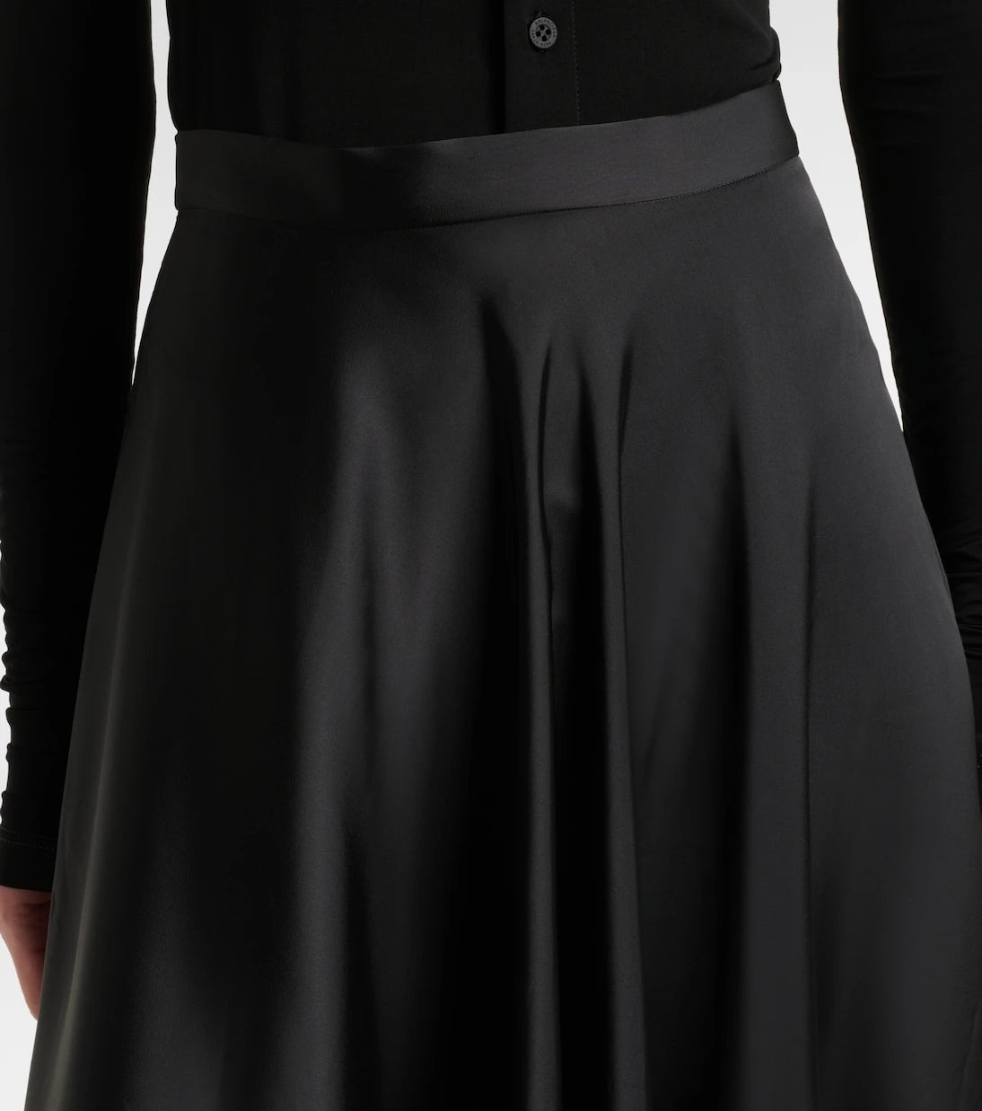 Balenciaga - Asymmetric satin midi skirt
