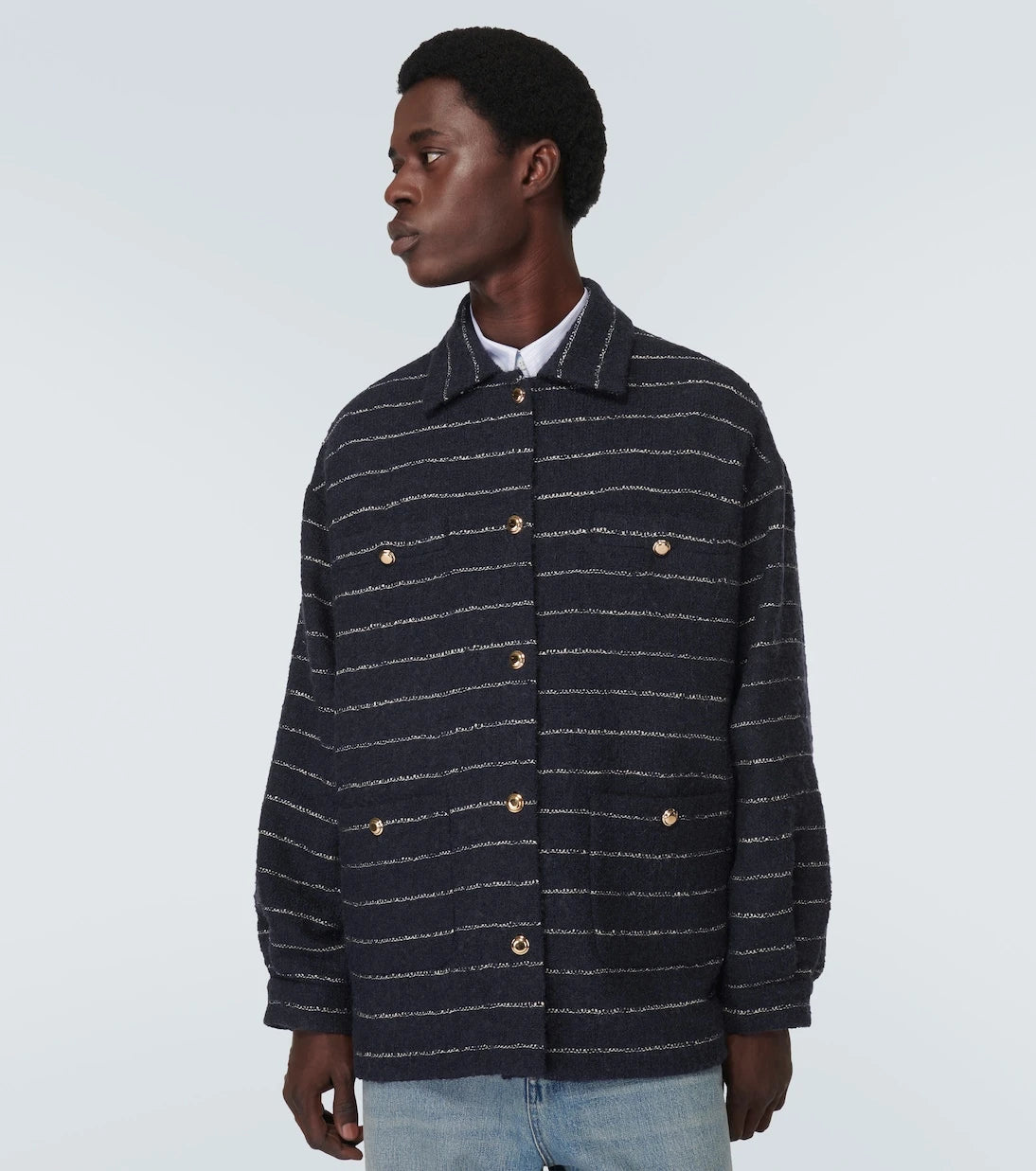 Miu Miu - Striped wool-blend bouclé jacket