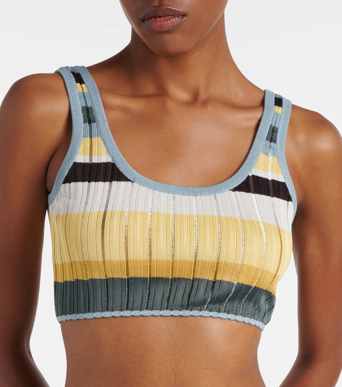 Alaïa - Striped cropped tank top