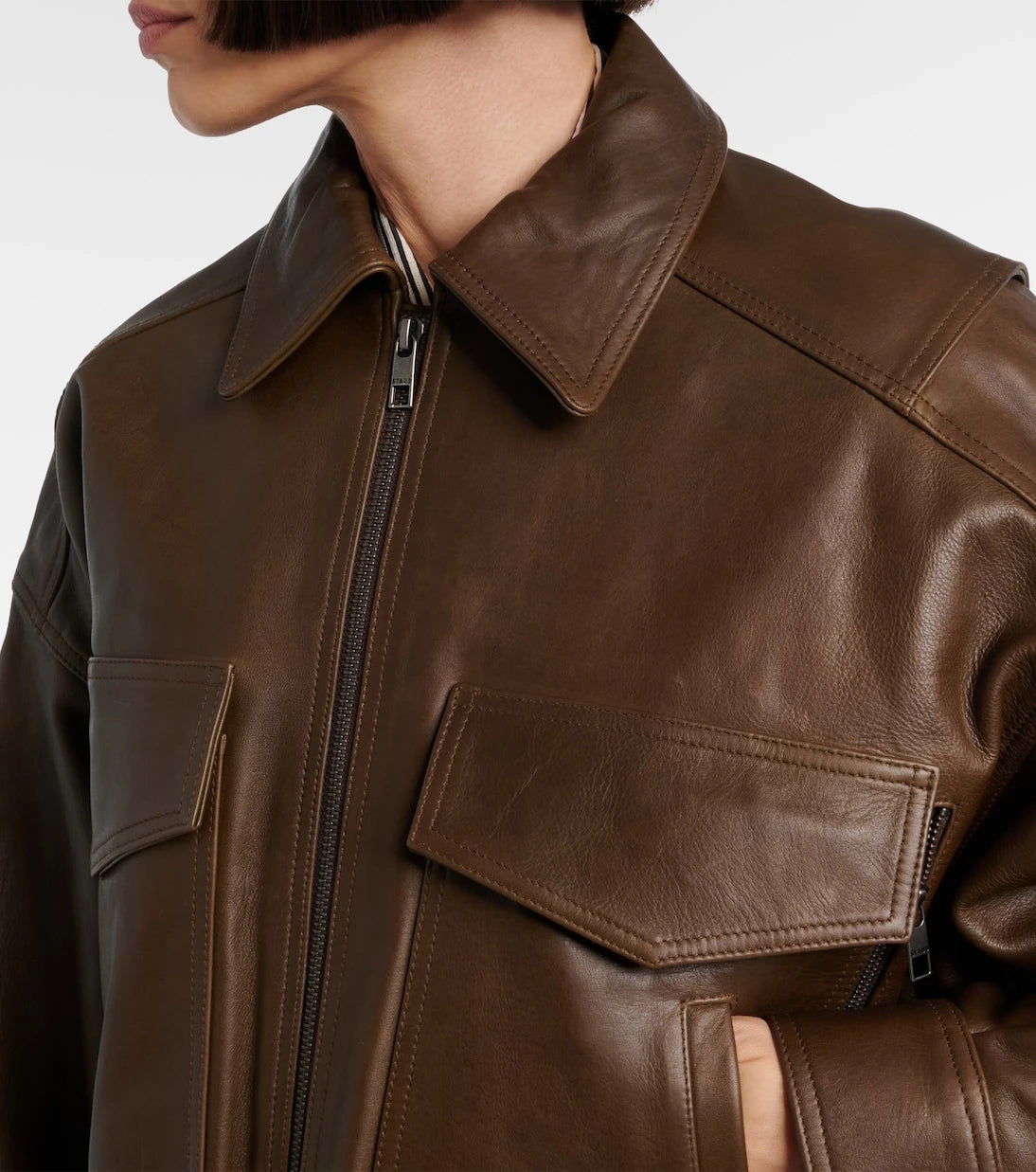 Staud - Eugene leather bomber jacket