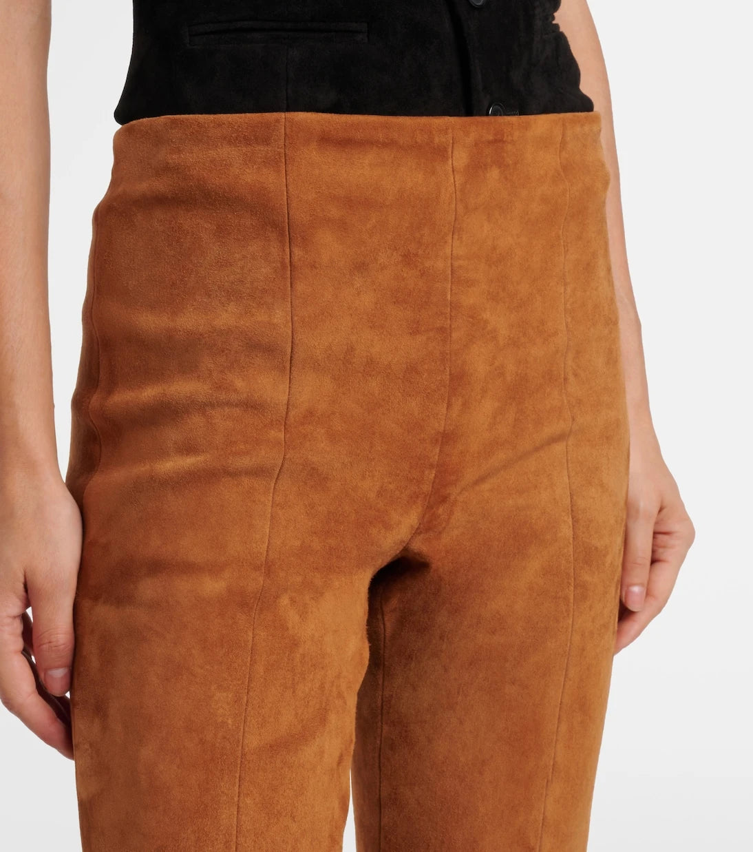 Stouls - Gégé high-rise suede flared pants