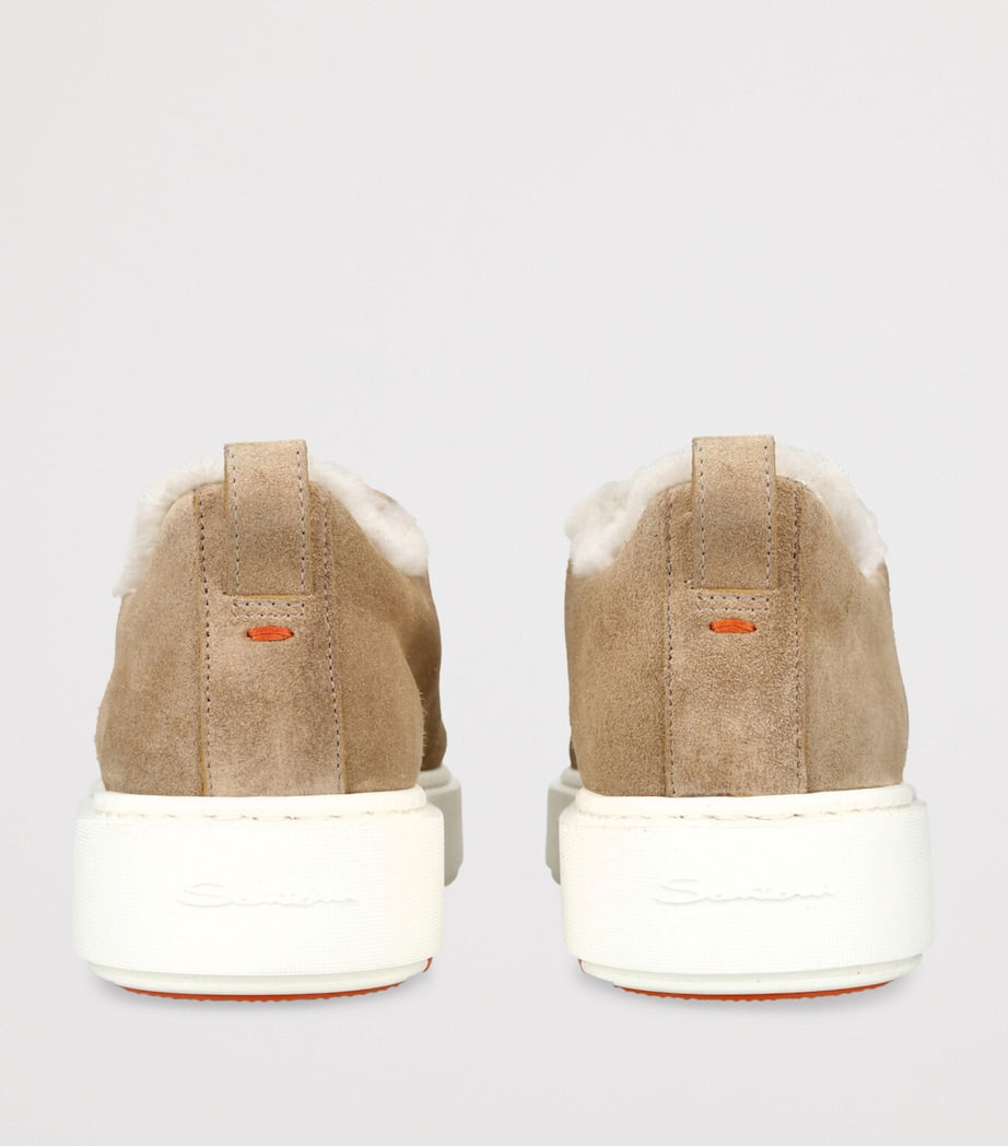 Brown Suede Victory Slip-On Sneakers