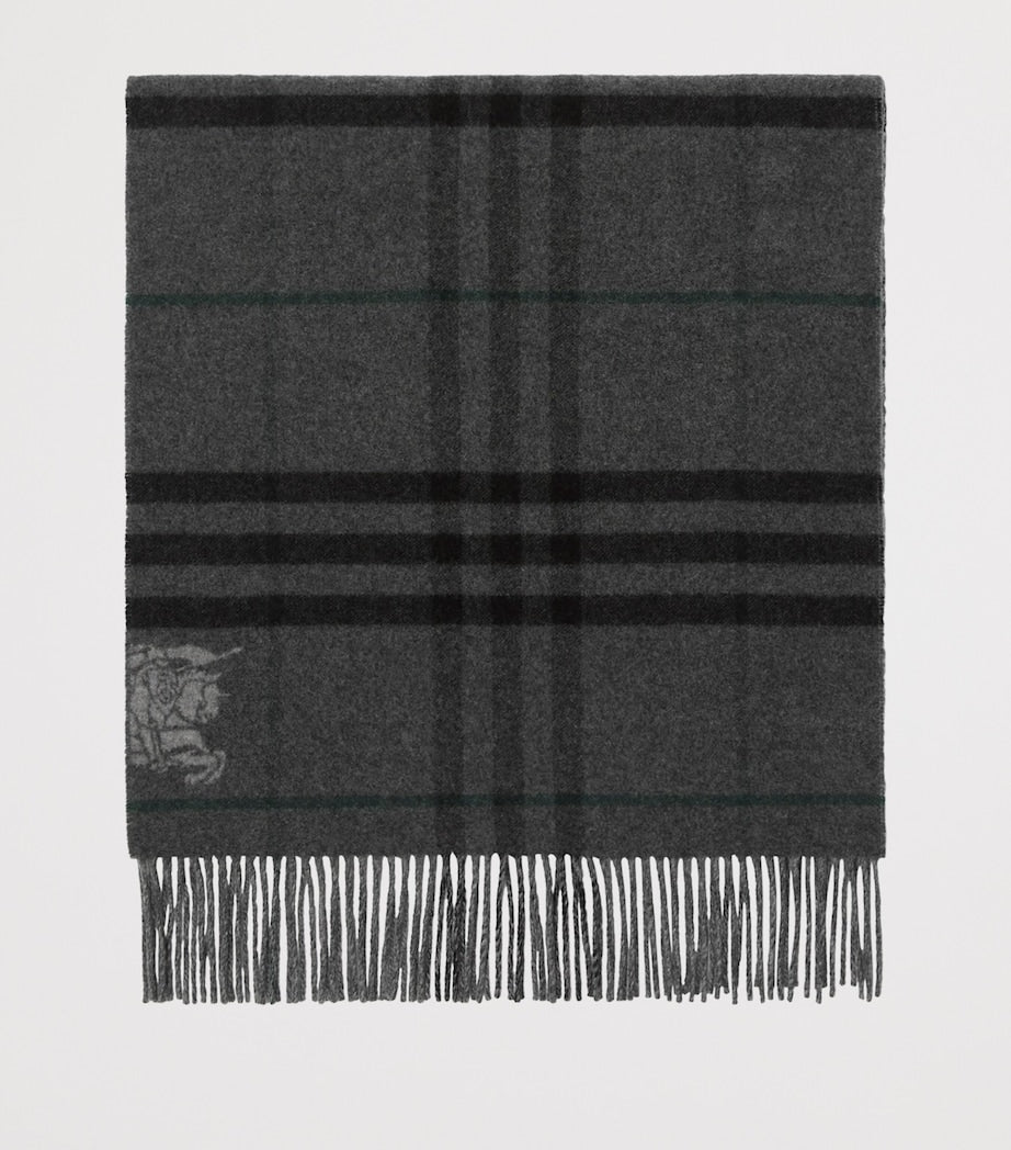 Black Cashmere Wide Reversible EKD Scarf