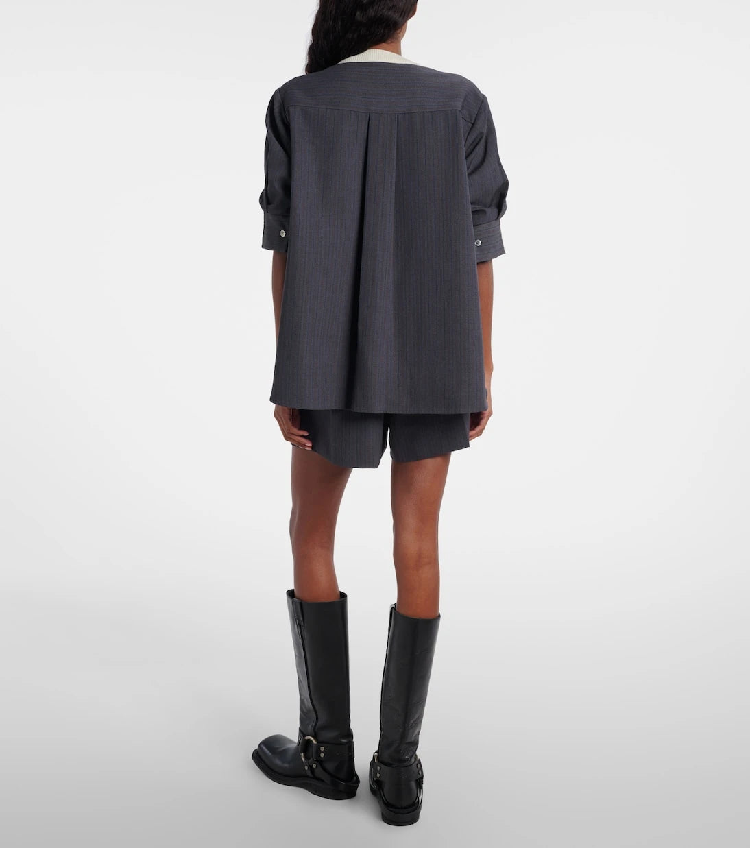 Sacai - سترة صوفية مقلمة متعددة الطبقات