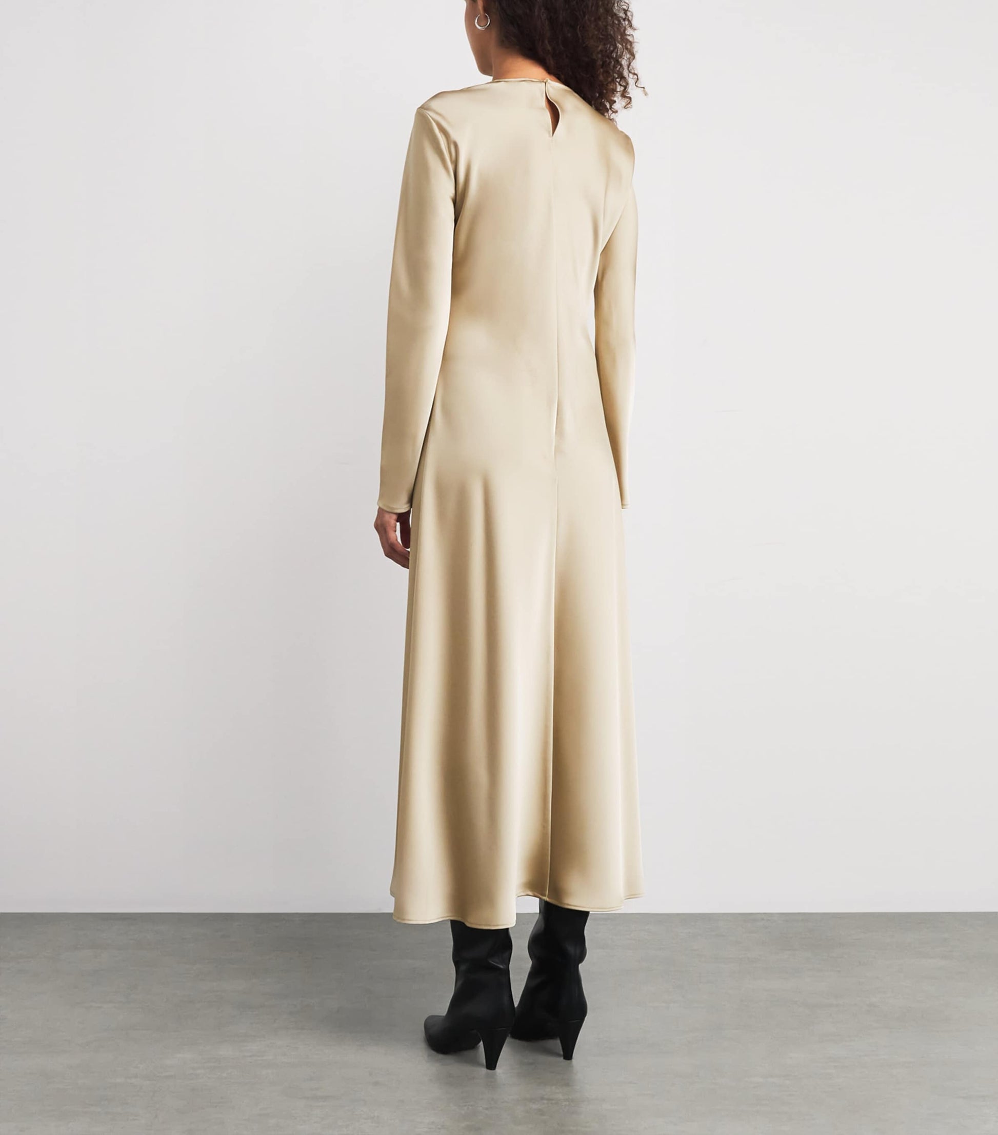 MAX&Co. Beige Satin Midi Dress
