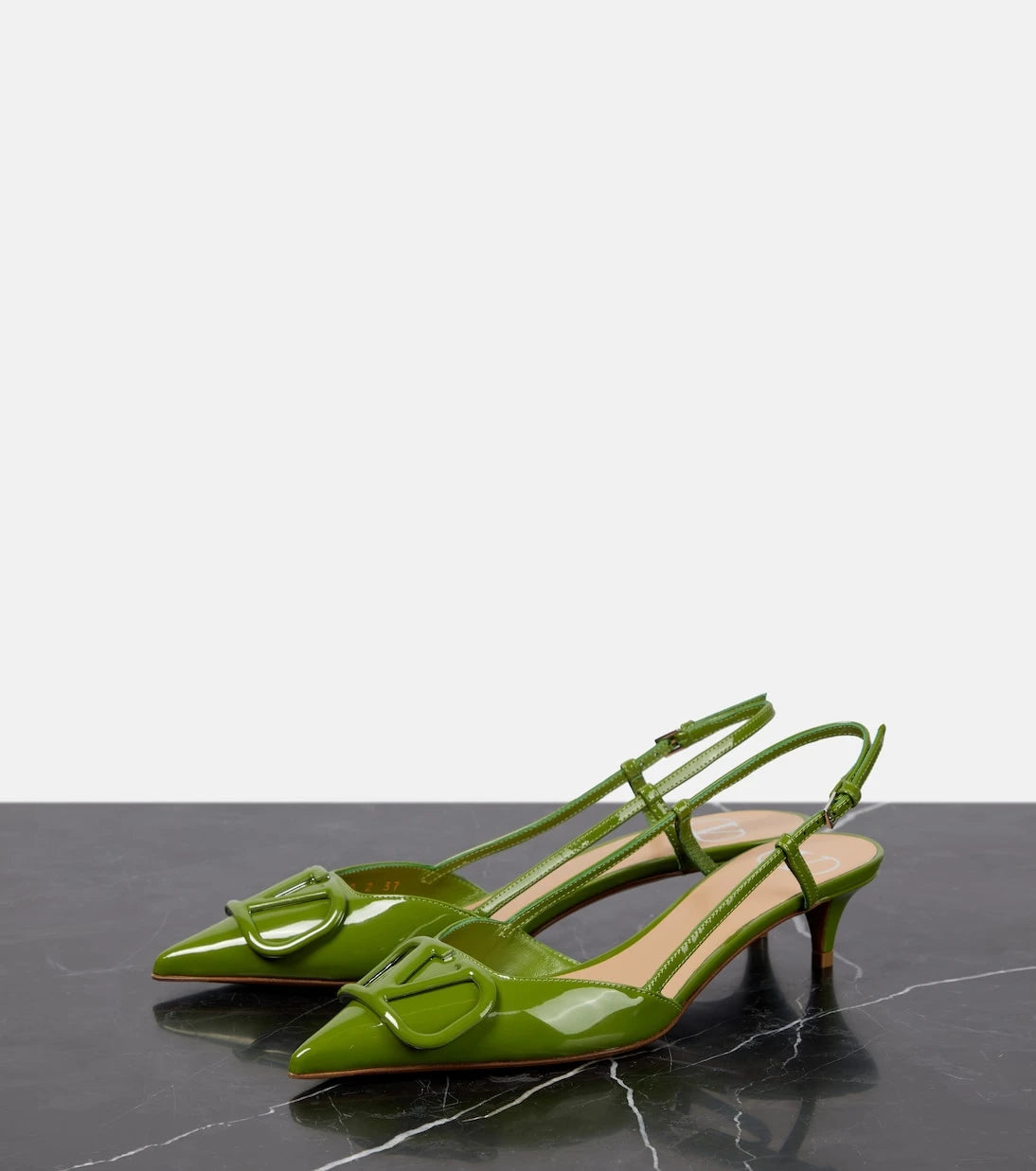 Valentino Garavani - VLogo patent leather slingback pumps
