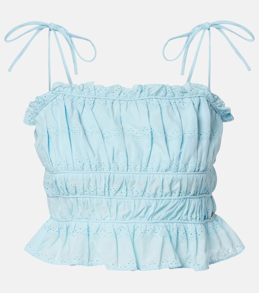 Melissa Odabash - Freya broderie anglaise cotton crop top