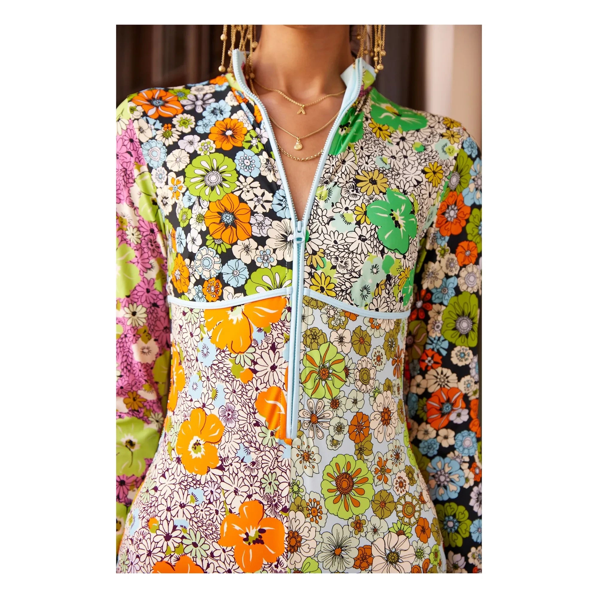 Alémais - Orange Blossom Recycled Fibers 1-Piece Jersey | Light blue
