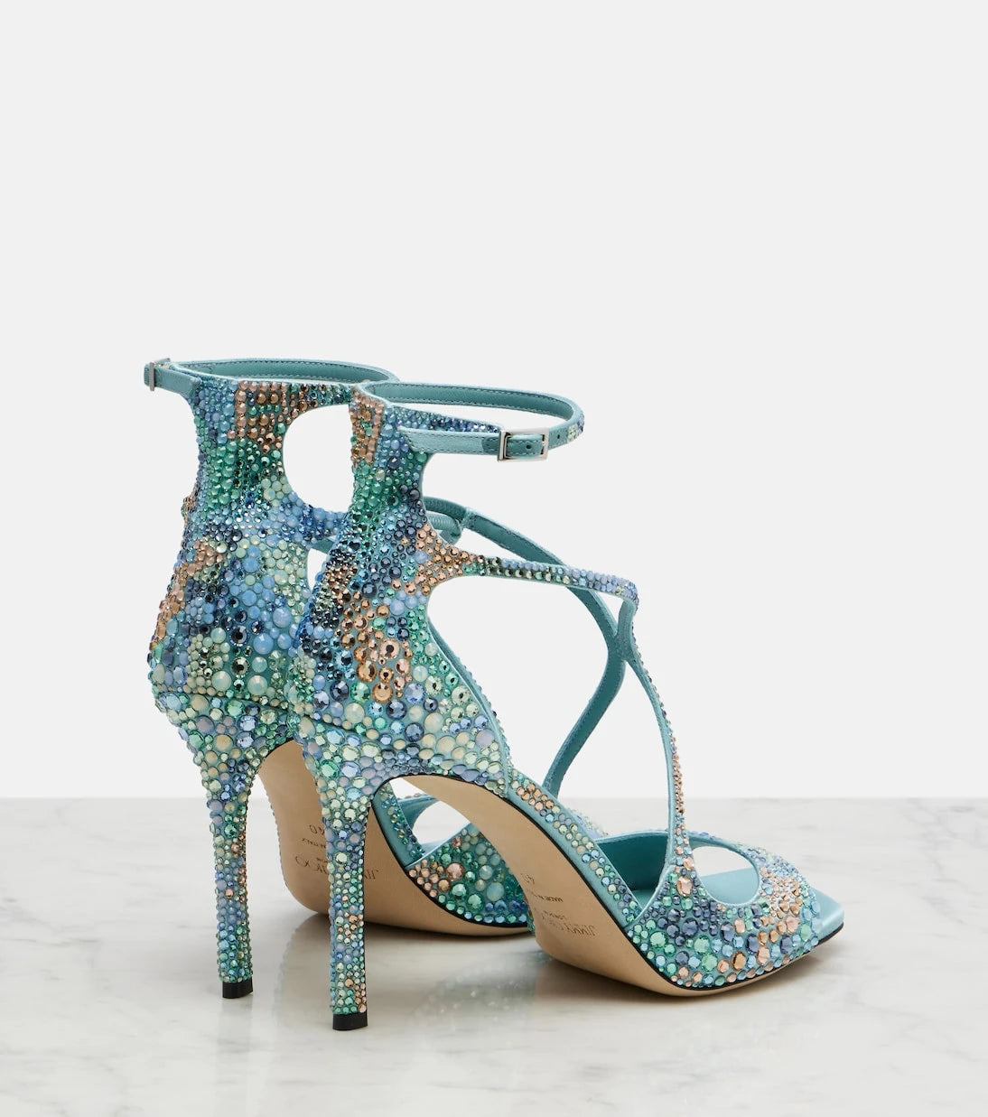 Jimmy Choo - Azia embellished satin sandals
