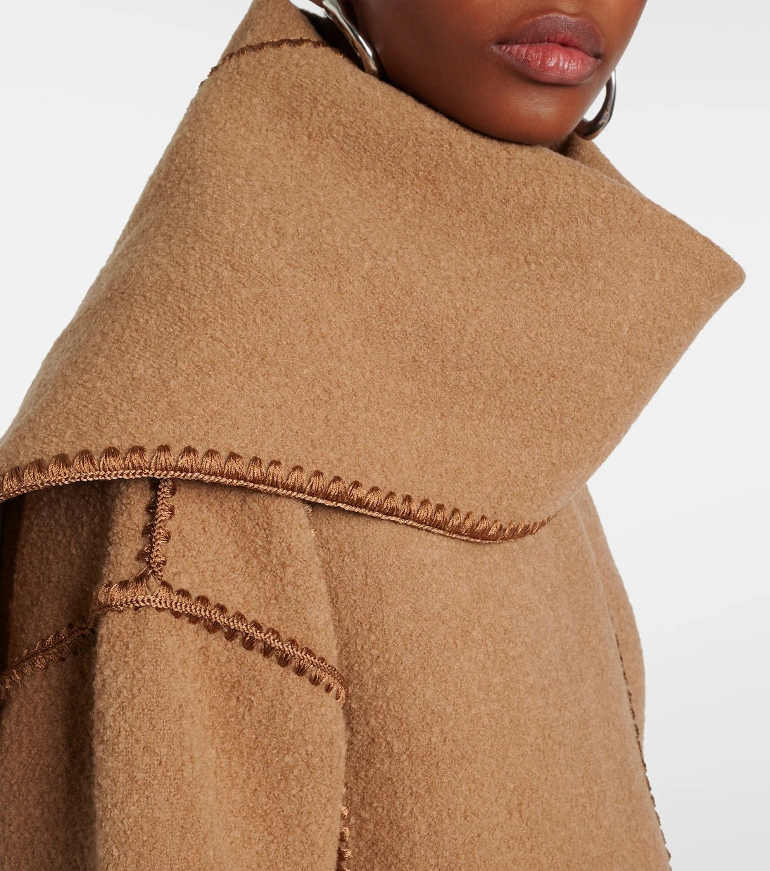 Toteme - Embroidered wool-blend scarf coat