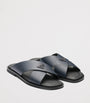 Prada Saffiano Leather Crossover Sandals
