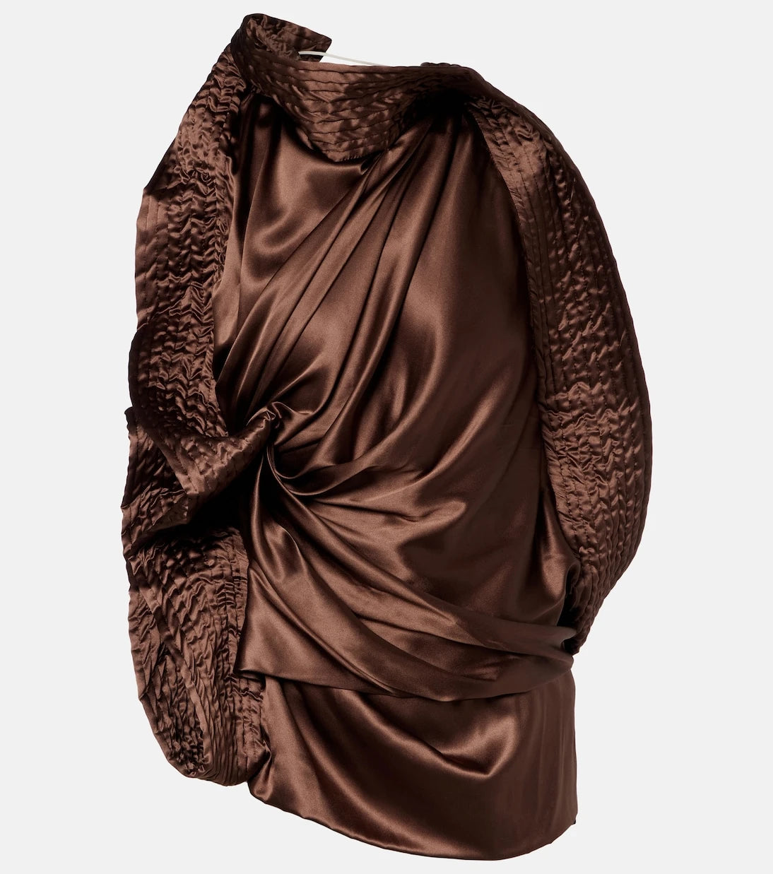 Dries Van Noten - توب من الساتان الحريري المخلوط بتصميم غير متماثل ومنسدل