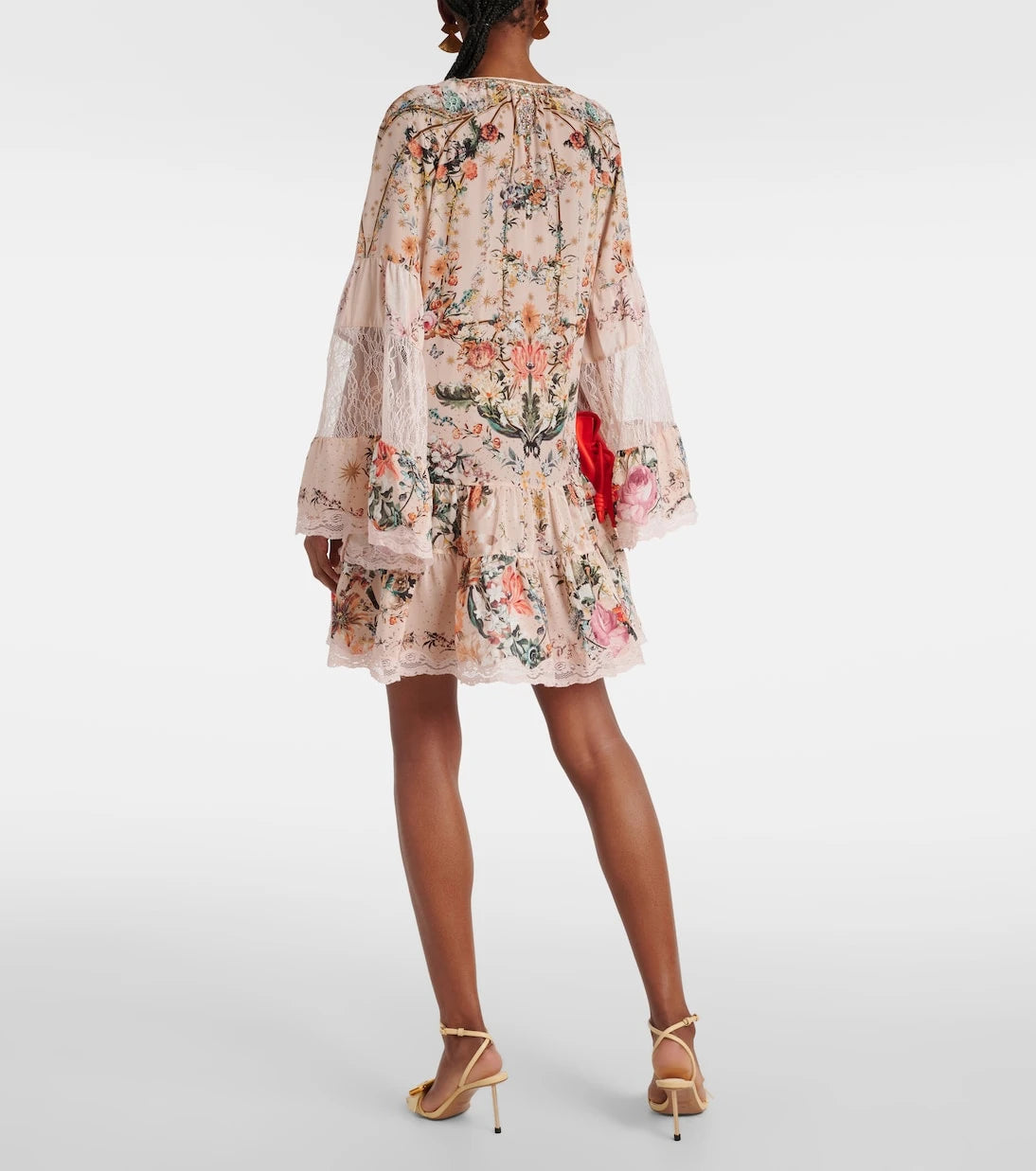 Camilla - Embellished floral silk crêpe minidress