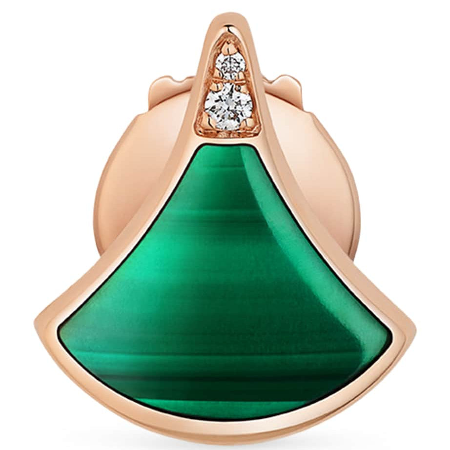 Rose Gold, Diamond and Malachite Divas' Dream Stud Earring