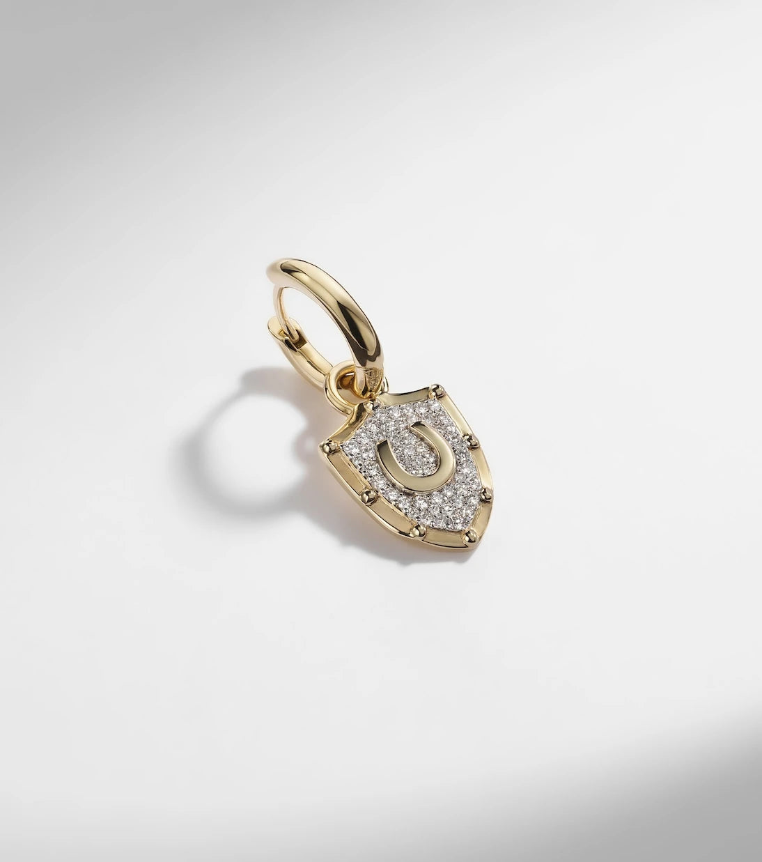 FoundRae - Protection Petite Chubby 18kt gold hoop earring with diamonds