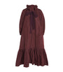 Patou Burgundy Ruffle-Hem Midi Dress