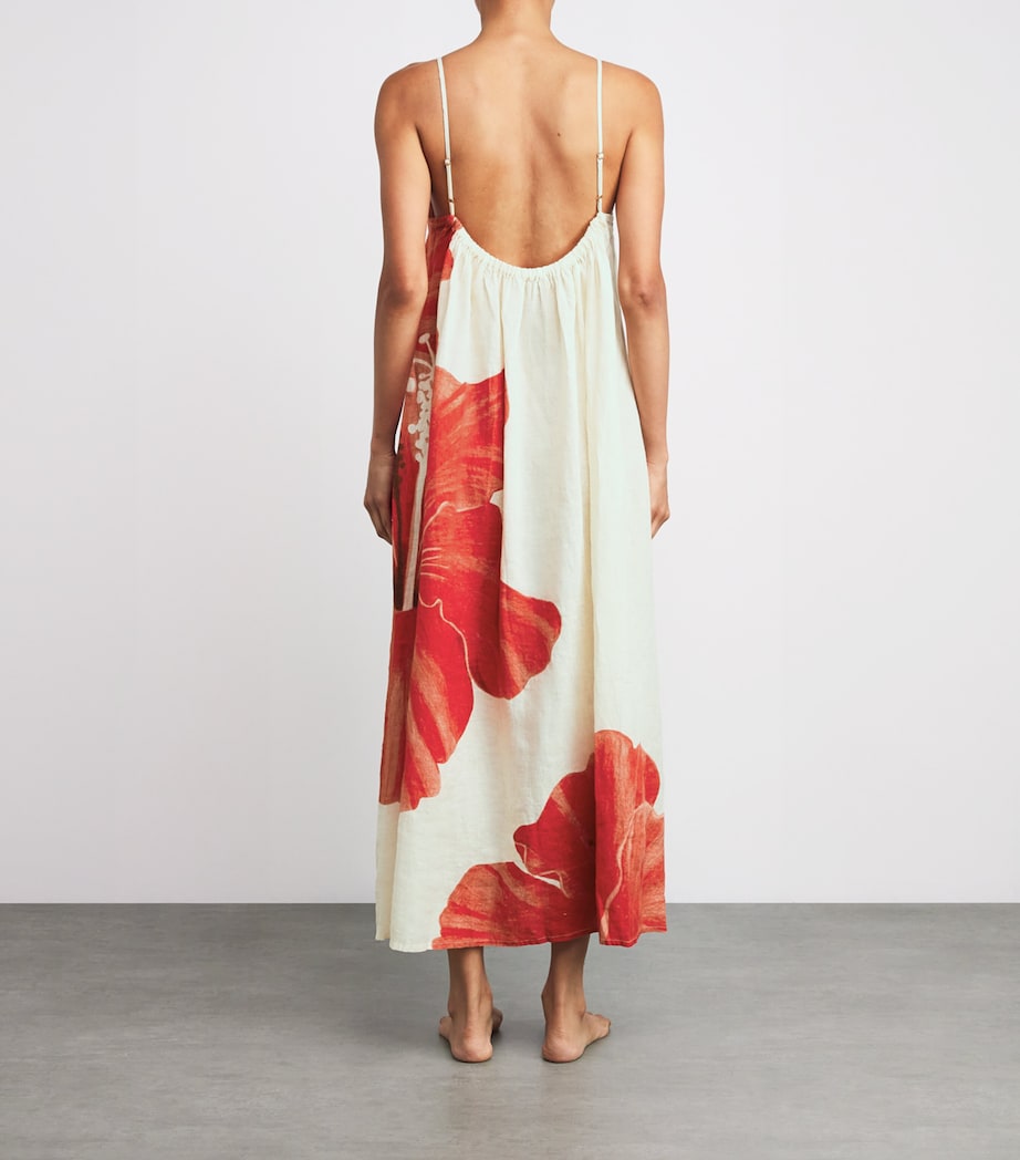 Desmond & Dempsey Multi Linen Hibiscus Nightdress