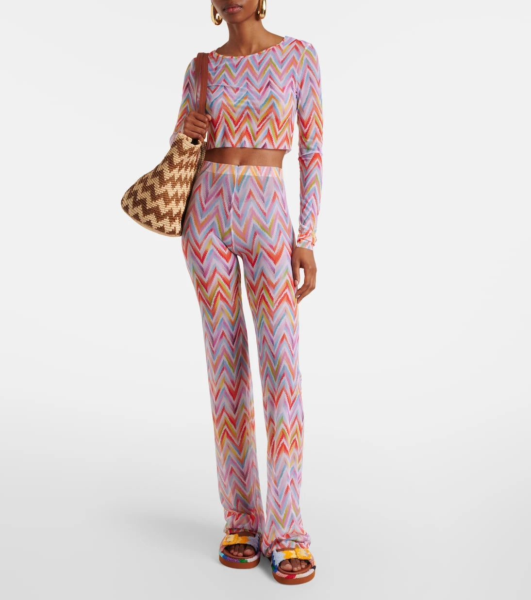 Missoni - Zigzag printed tulle straight pants