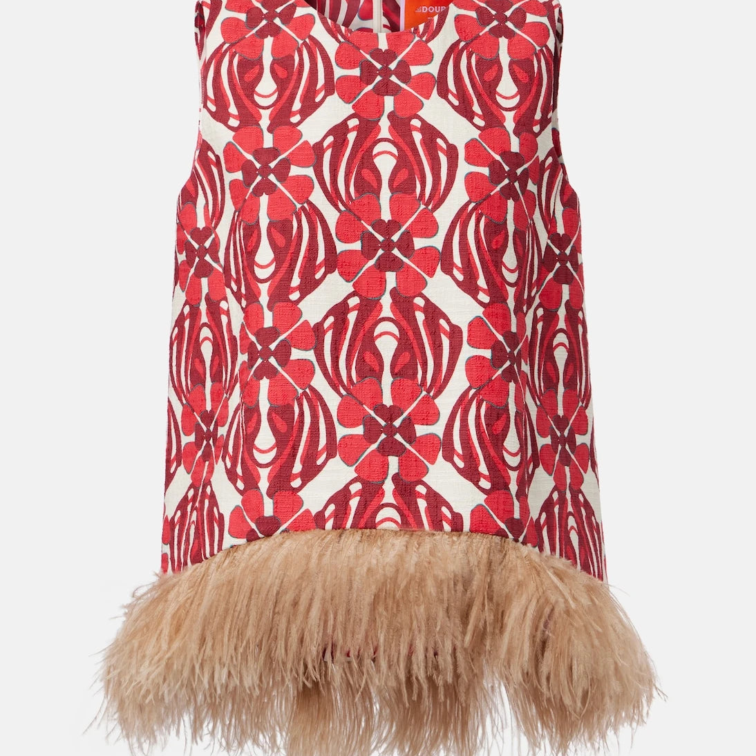 La DoubleJ - La Scala feather-trimmed cotton top