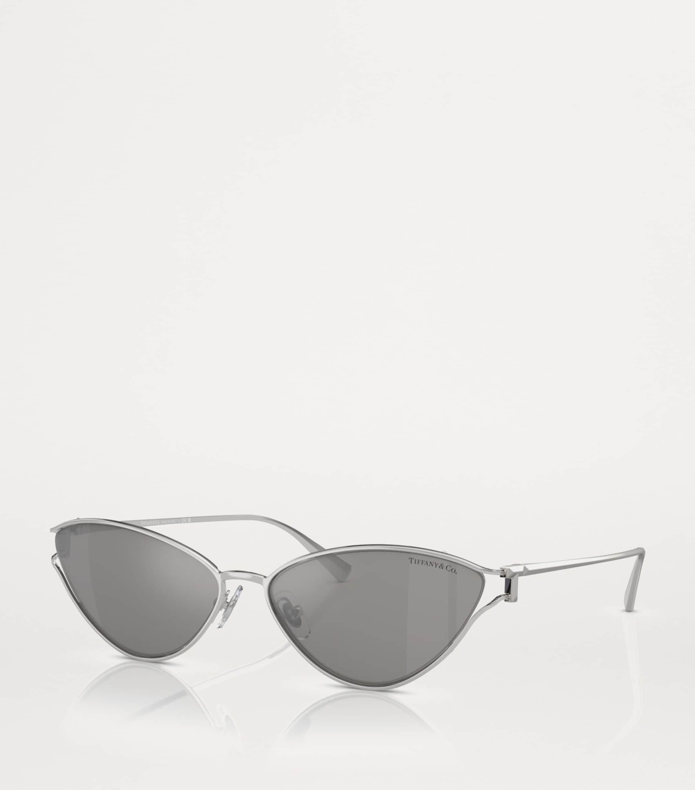Tiffany & Co. Silver Metal Cat Eye Sunglasses