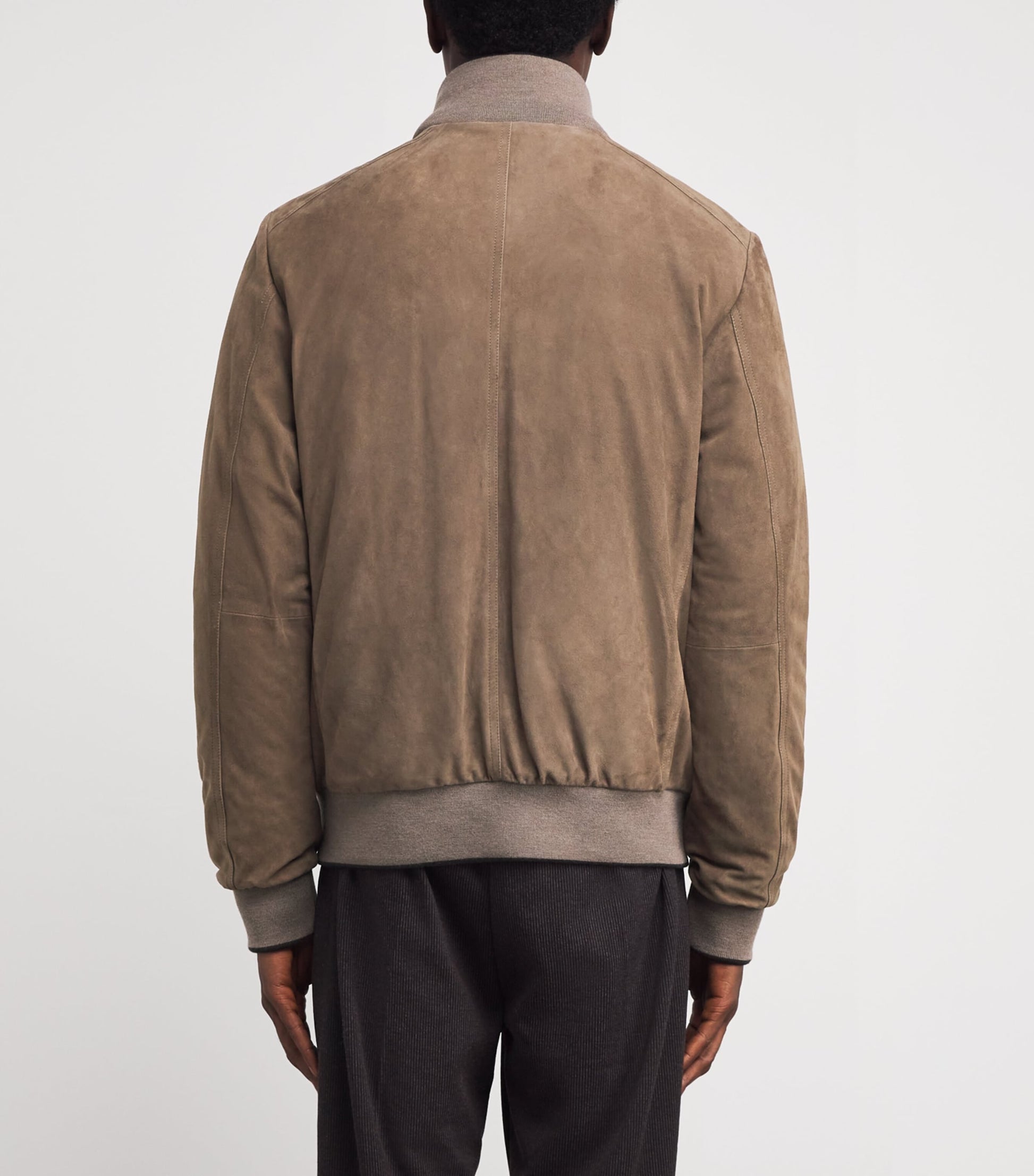 Grey Suede Down Adelsio Bomber Jacket