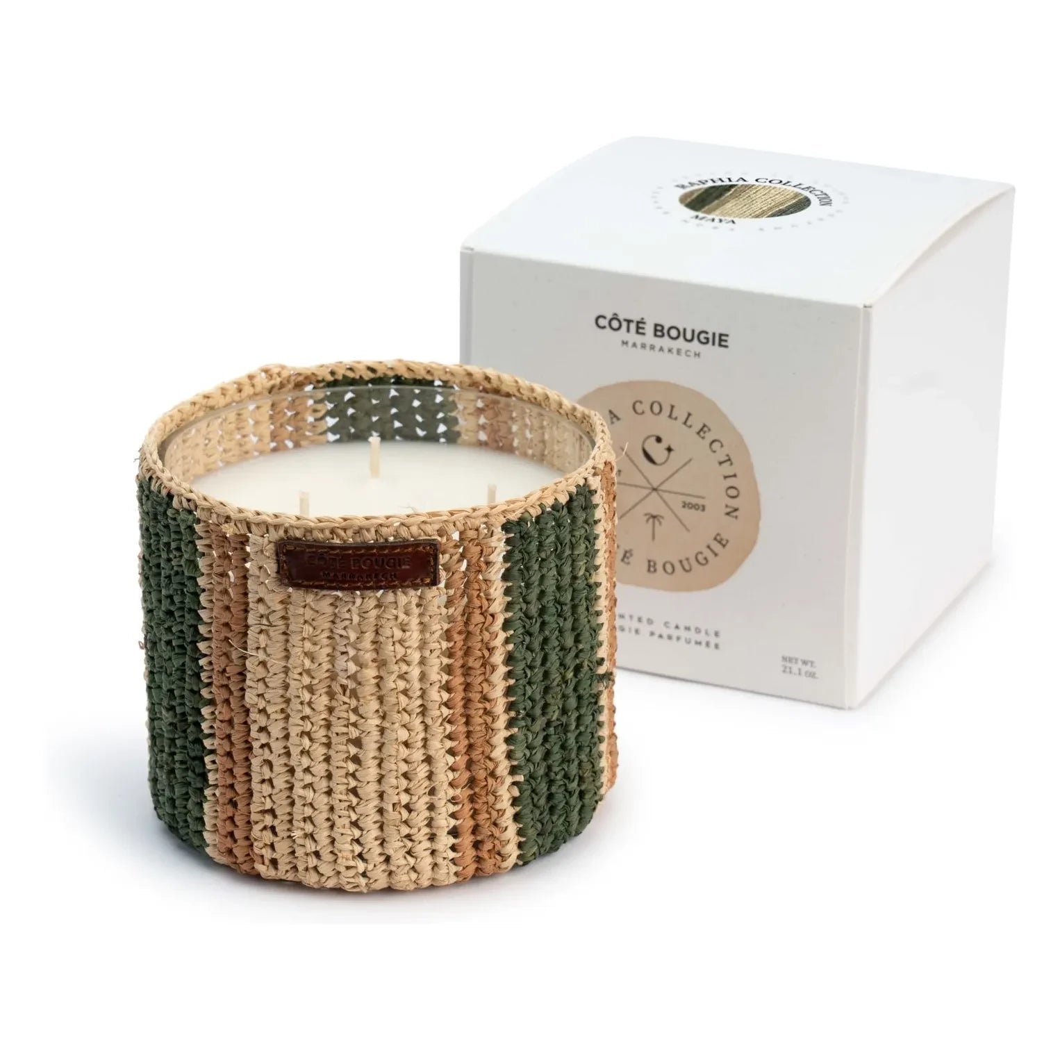 Côté Bougie - Raphia Maya candle - Mint &amp; Tea