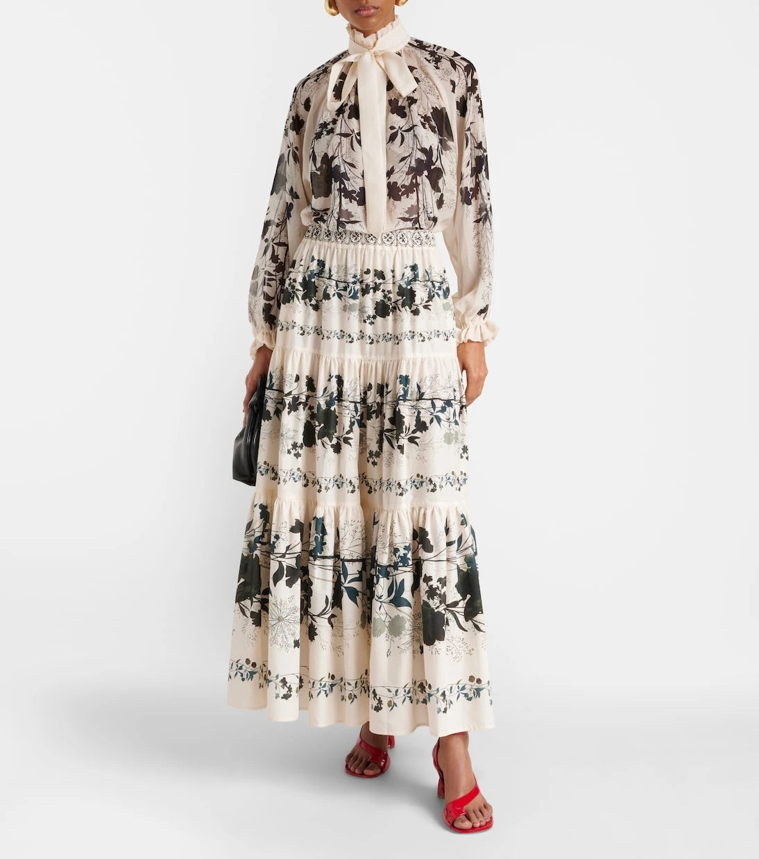 La DoubleJ - Big floral cotton maxi skirt