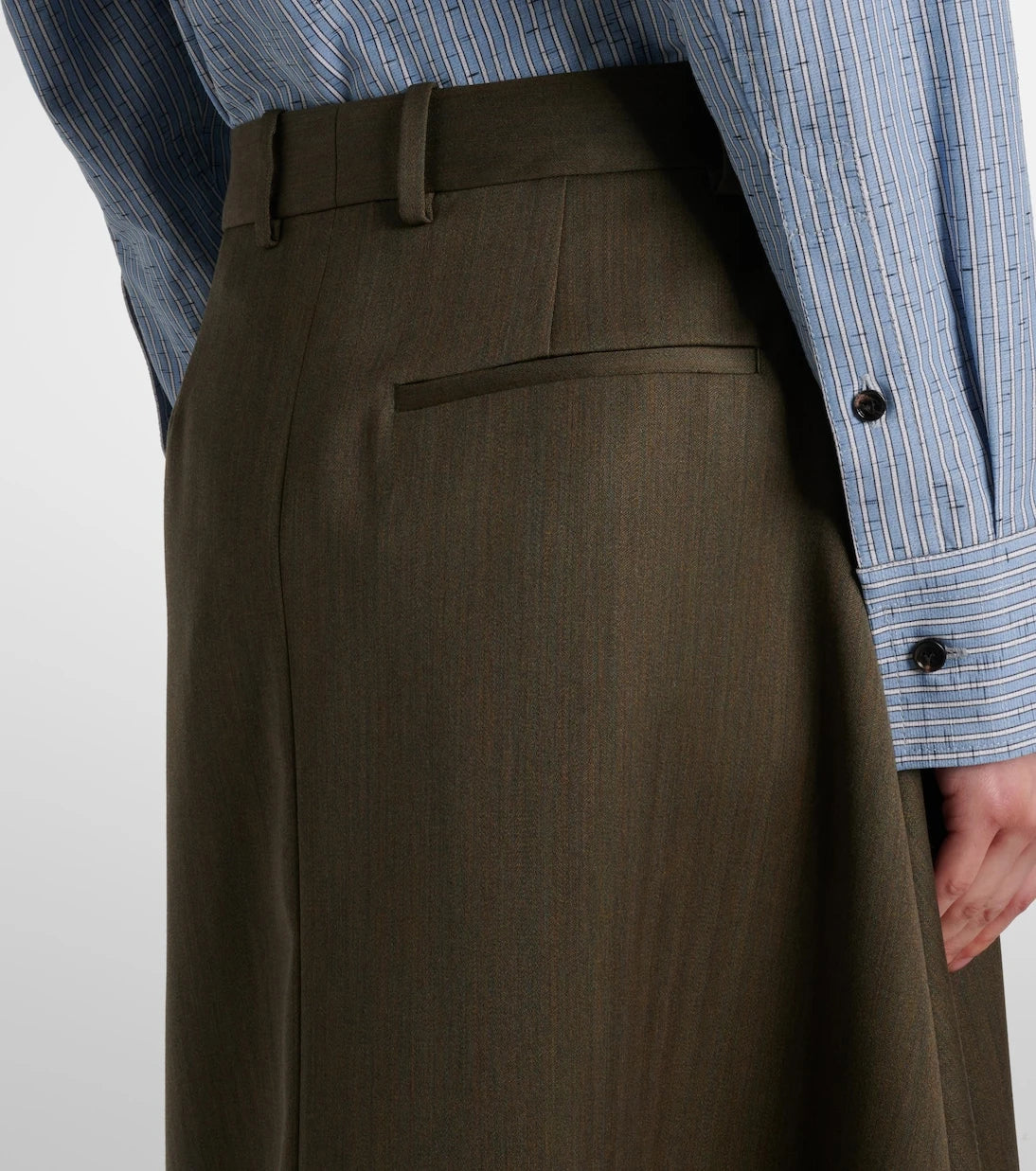 Bottega Veneta - Asymmetric wool midi skirt