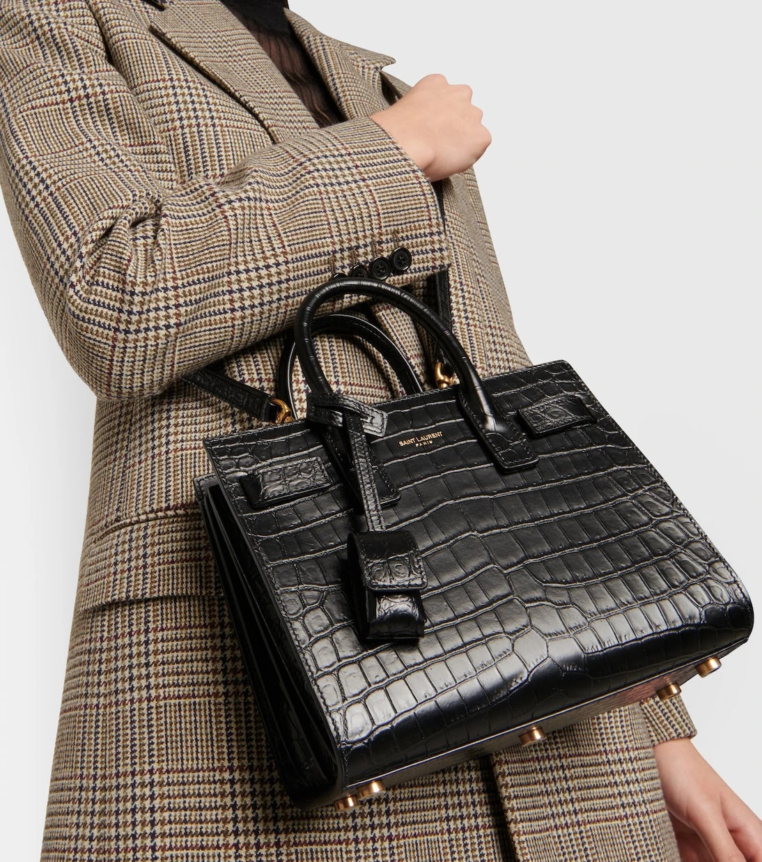 Saint Laurent - Sac De Jour Nano croc-effect leather tote bag