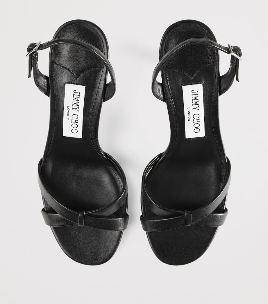 Black Elsy 70 Leather Heeled Sandals