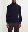 Navy Cashmere Rollneck Sweater