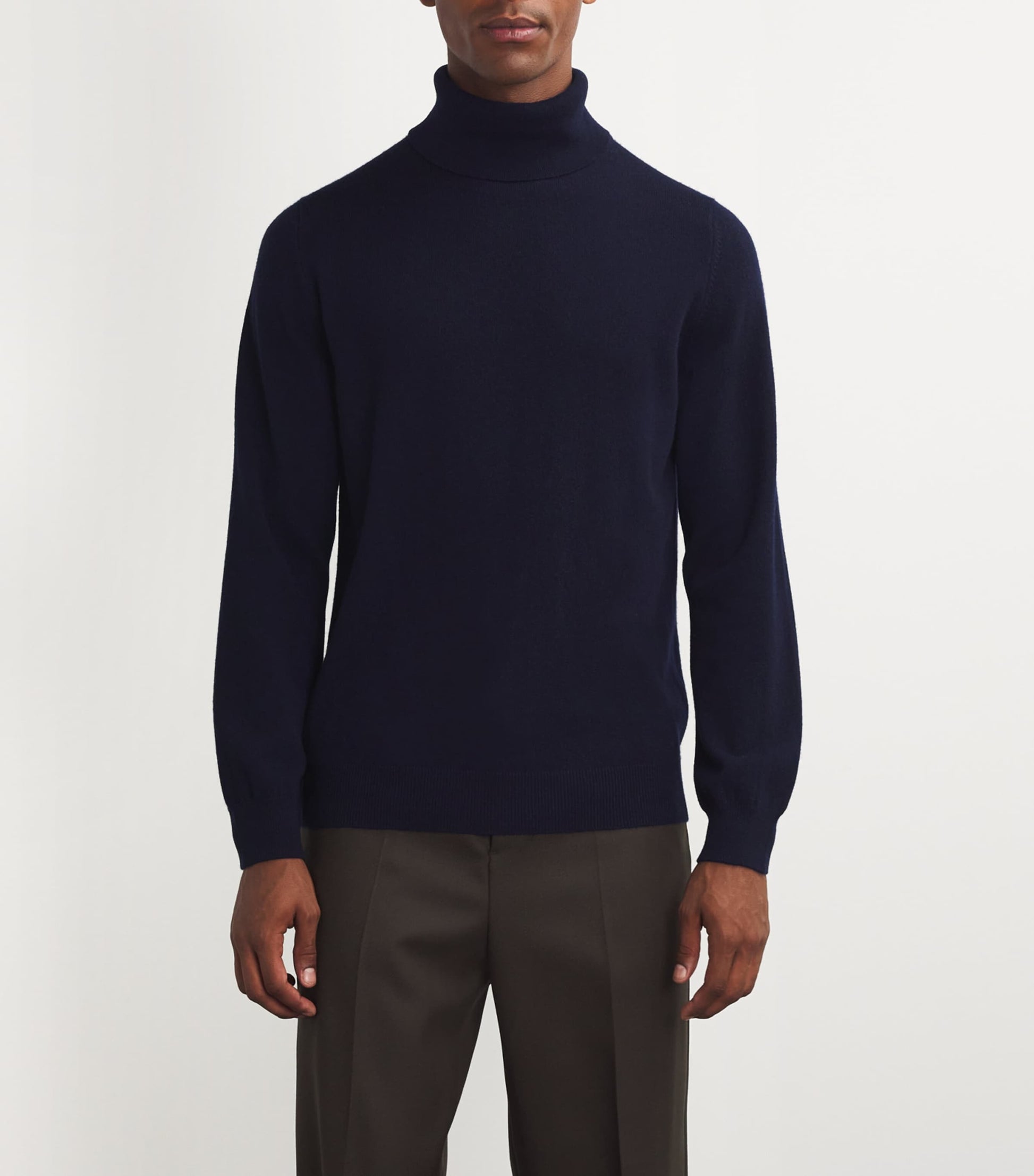 Navy Cashmere Rollneck Sweater