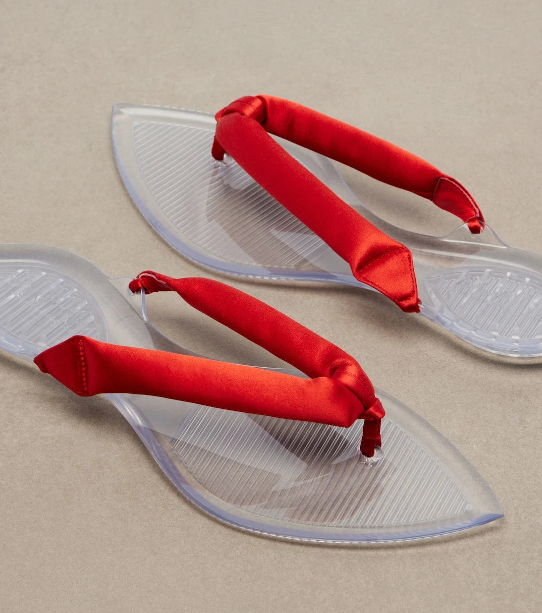Alaïa - Invisible satin thong sandals