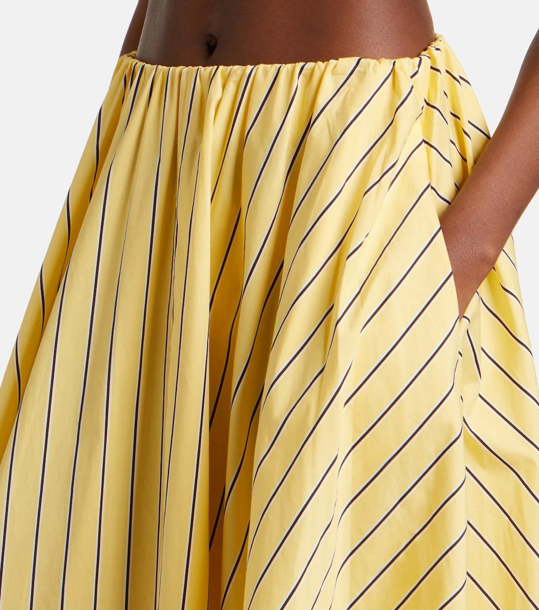 Staud - Milano striped cotton maxi skirt