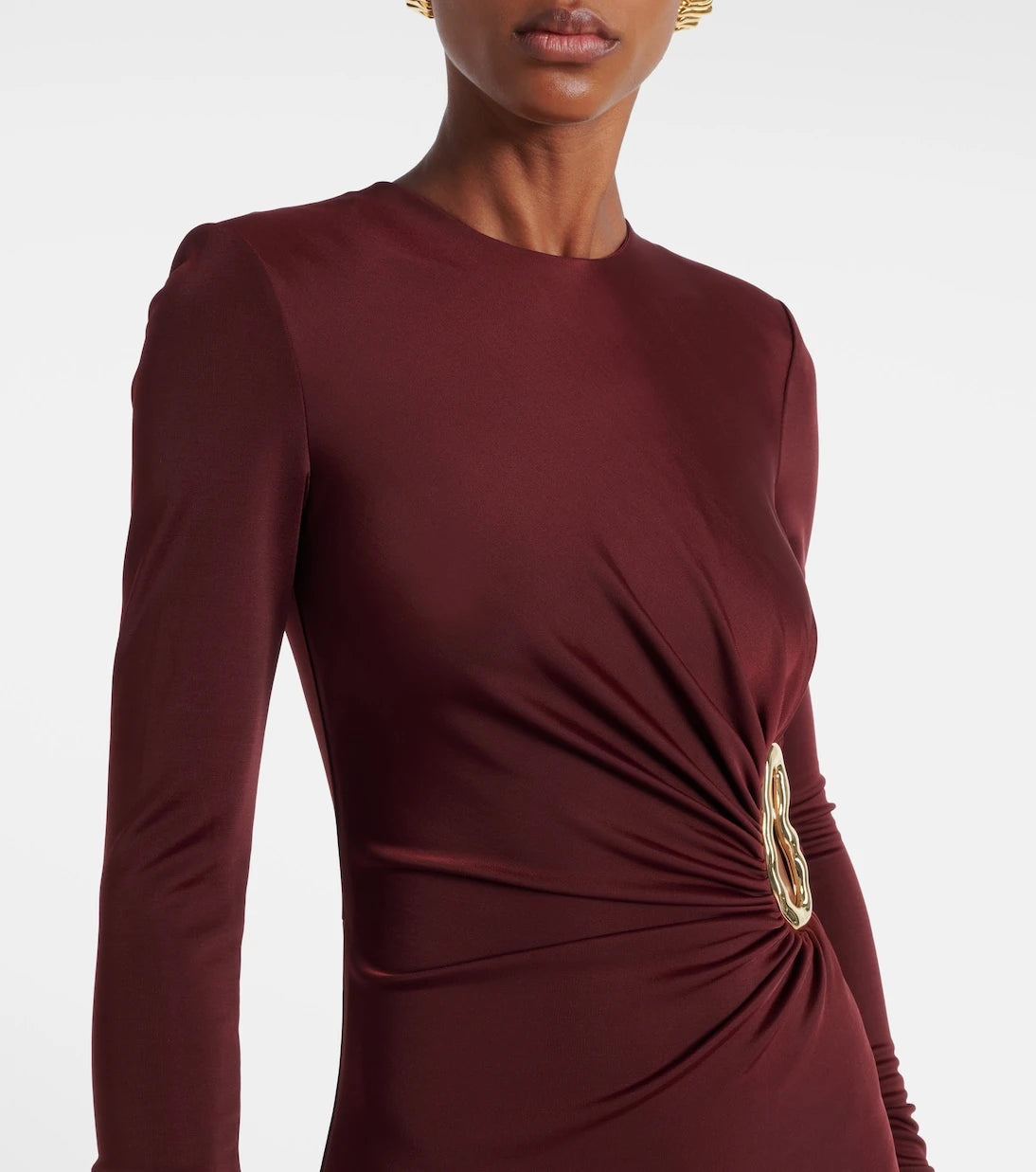 Rebecca Vallance - Mischa embellished gathered jersey gown