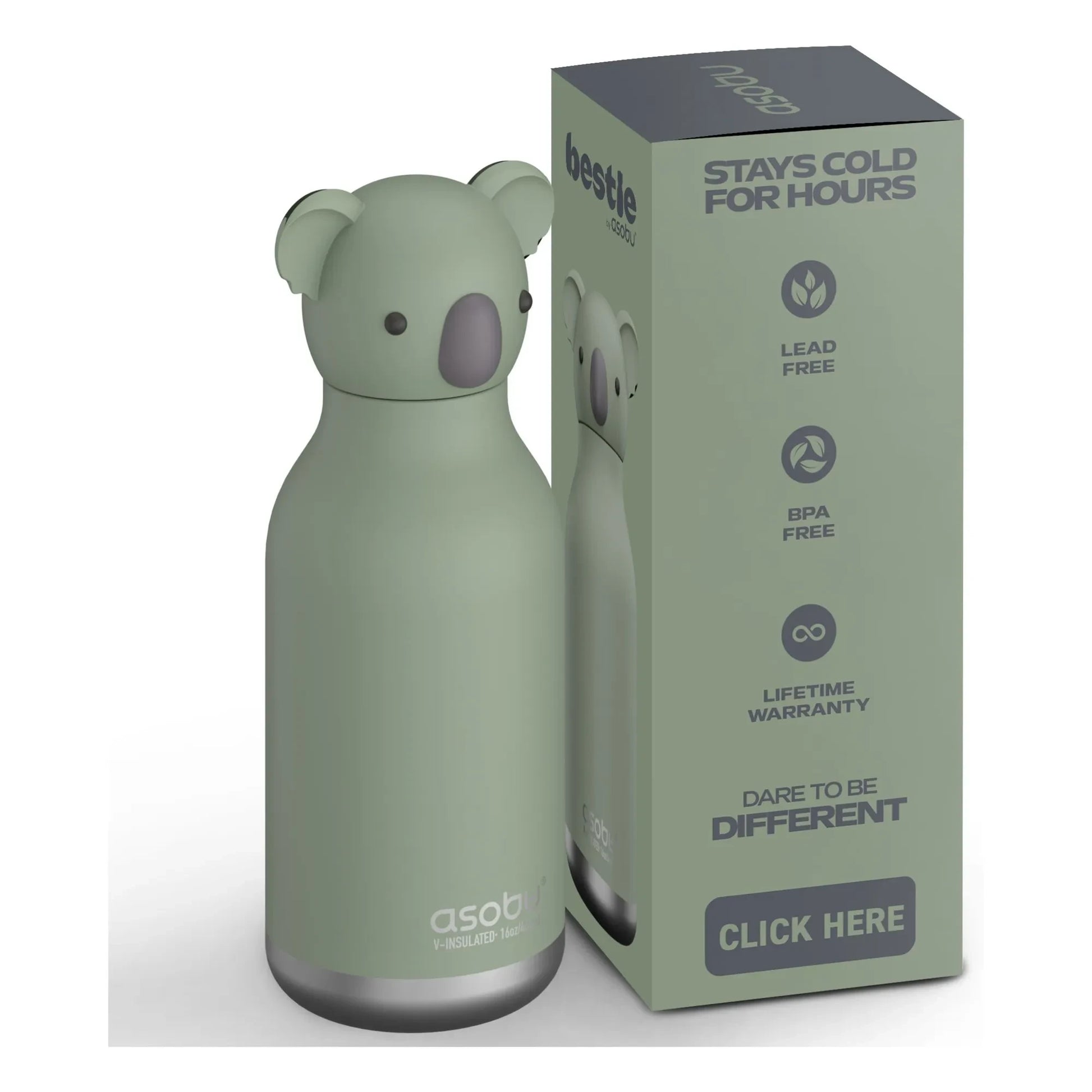 Asobu - Koala stainless steel water bottle | Grey