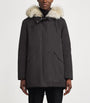 Yves Salomon Black Down-Coyote-Rabbit Parka Jacket (72cm)
