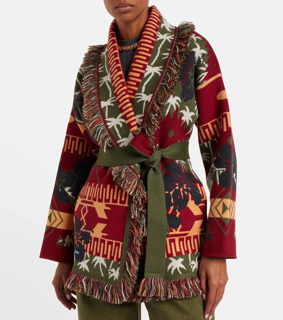 Alanui - Hibiscus Bloom virgin wool cardigan