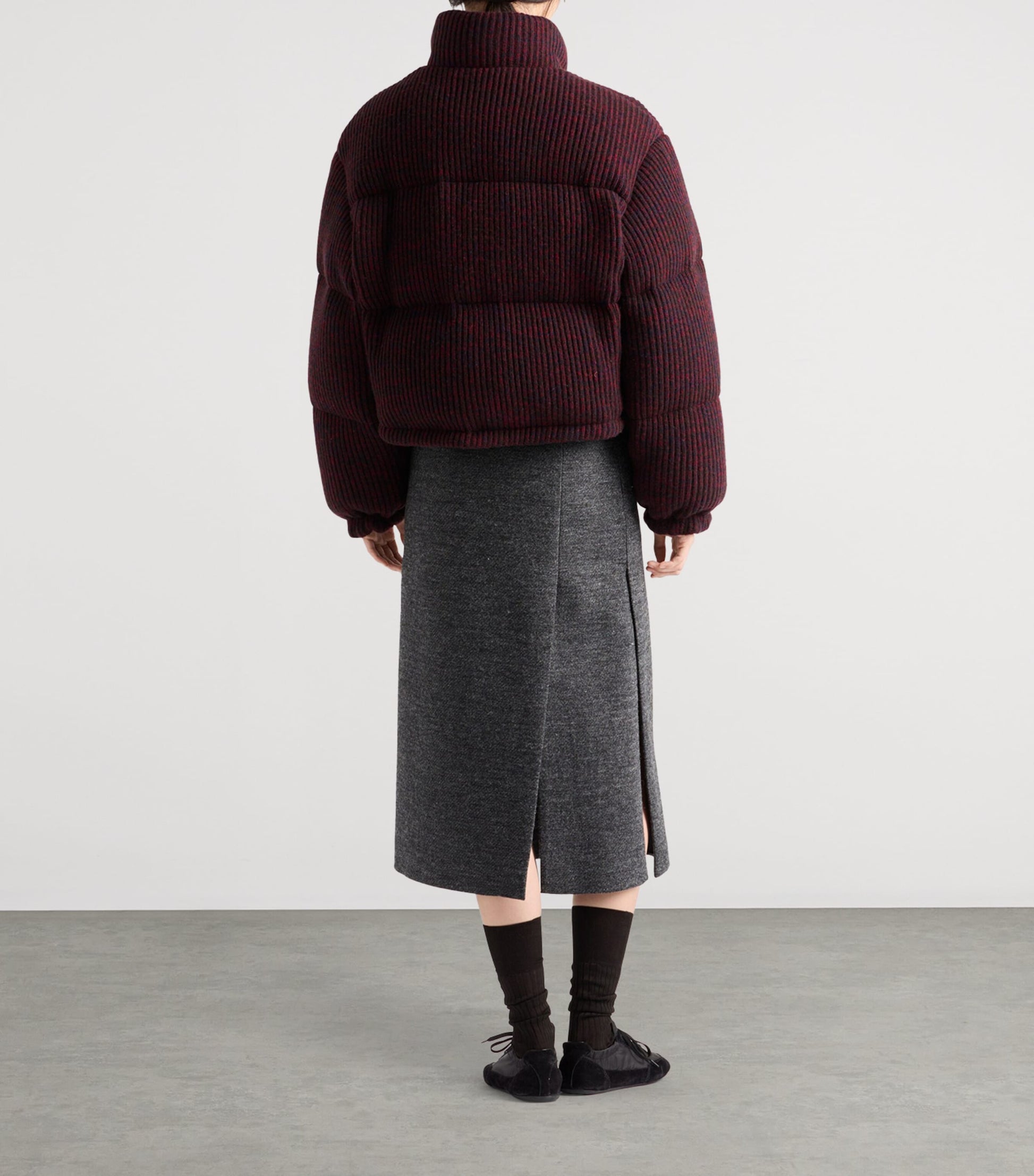 Prada Brown Wool-Cashmere Down Jacket