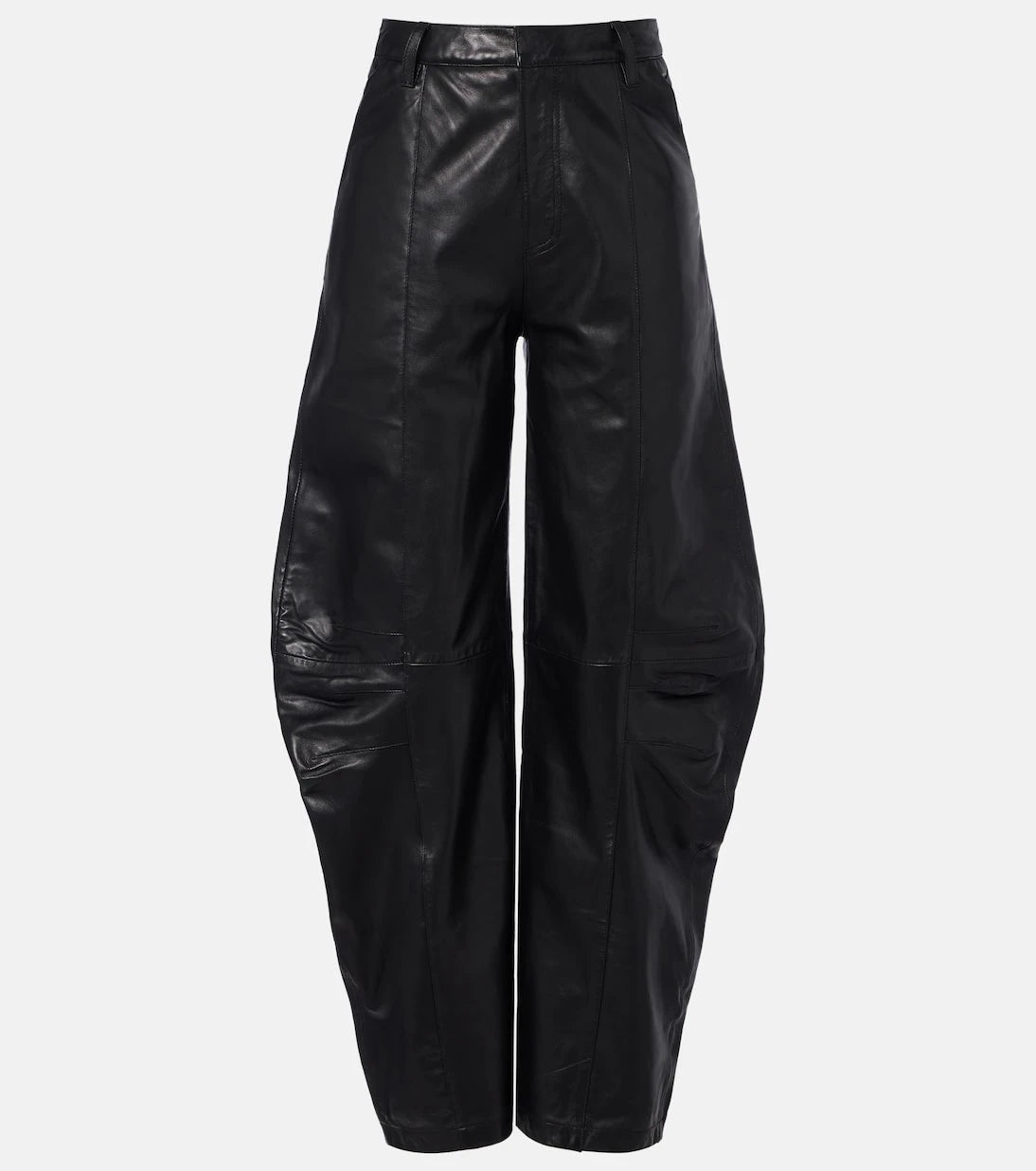 Rotate - Leather barrel-leg pants